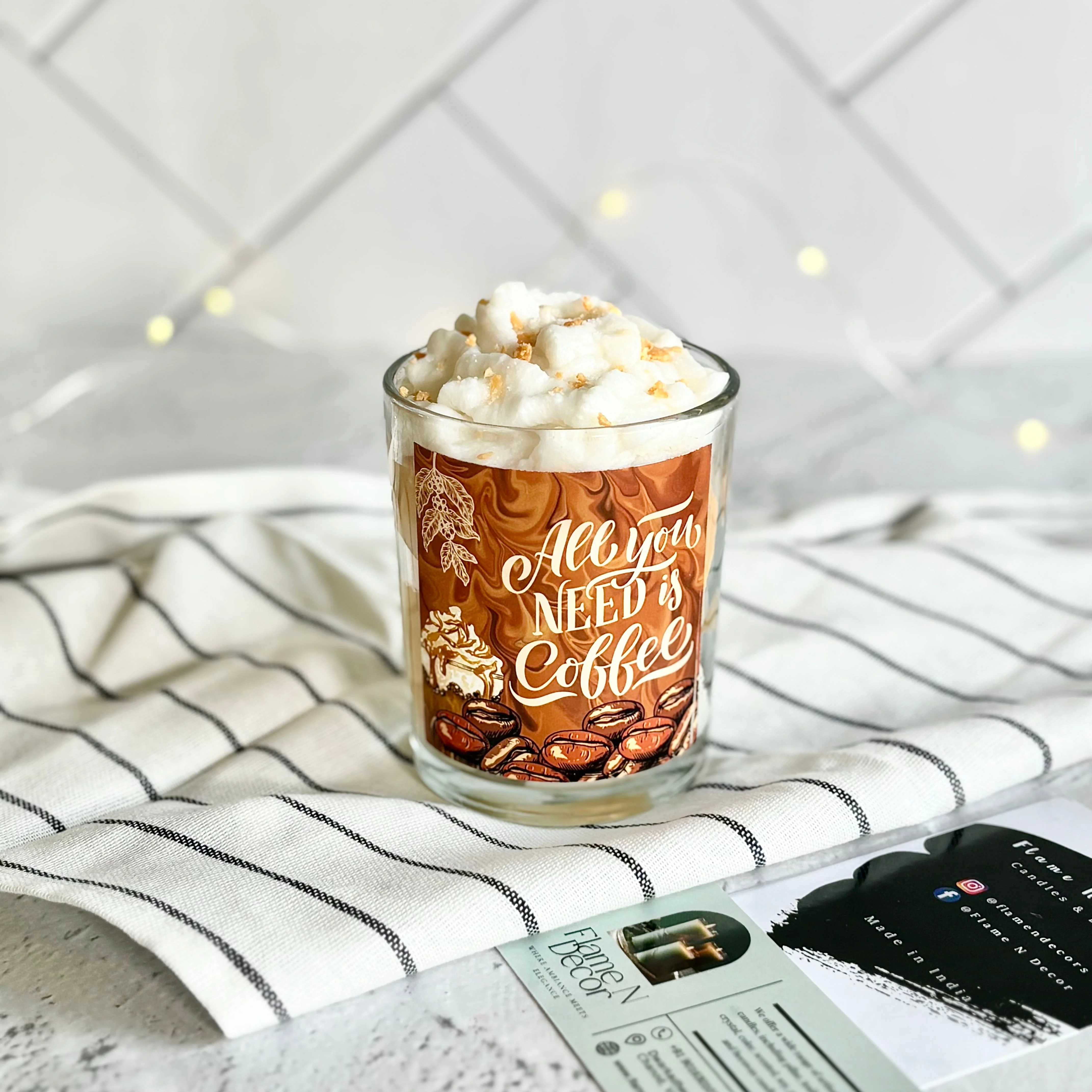 All You Need is Coffee | Cinnamon Vanilla Ice Latte Soy Scented Candle | Dessert Candle - Image 3