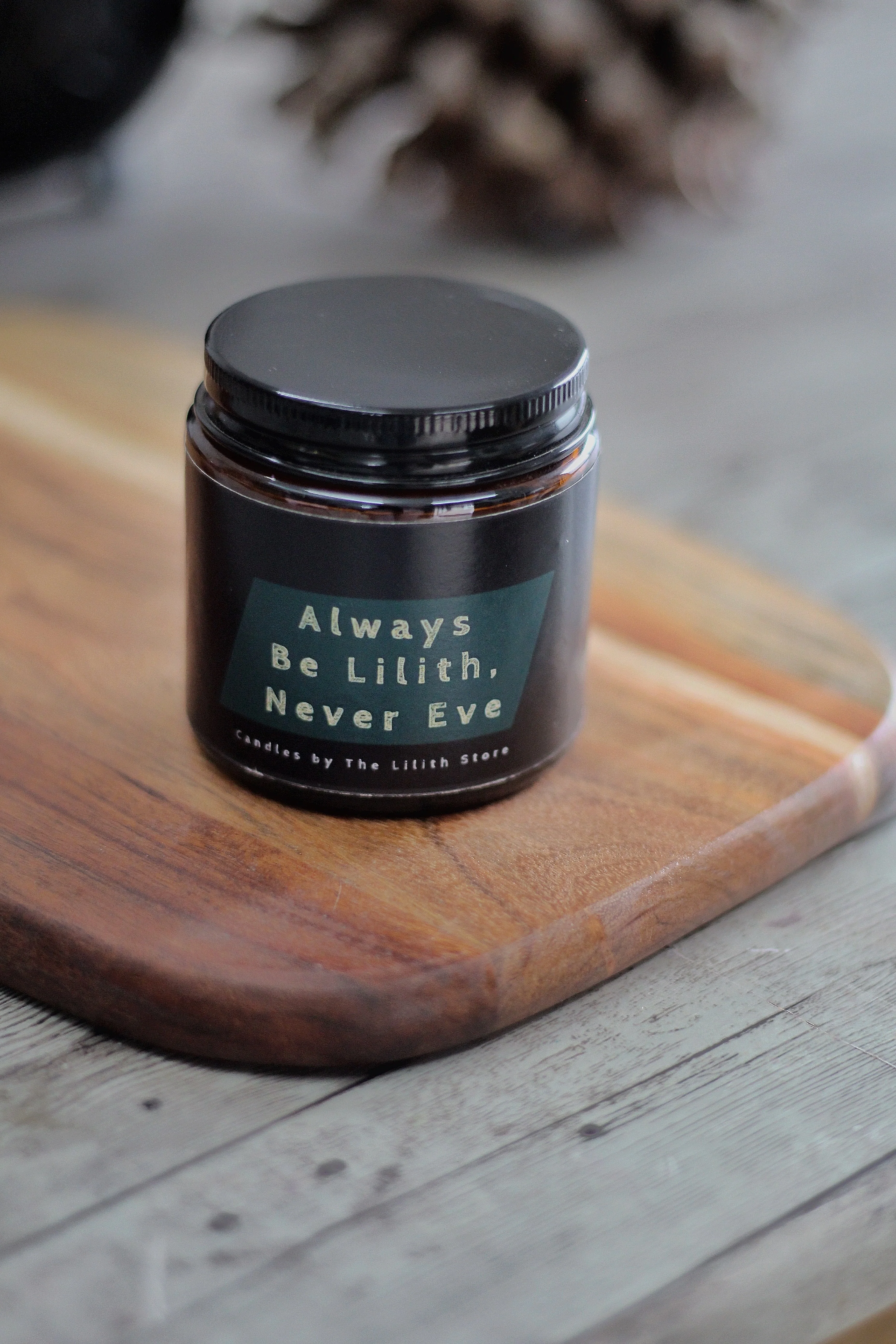 Always Be Lilith, Never Eve Scented Soy Wax Candle - Image 2