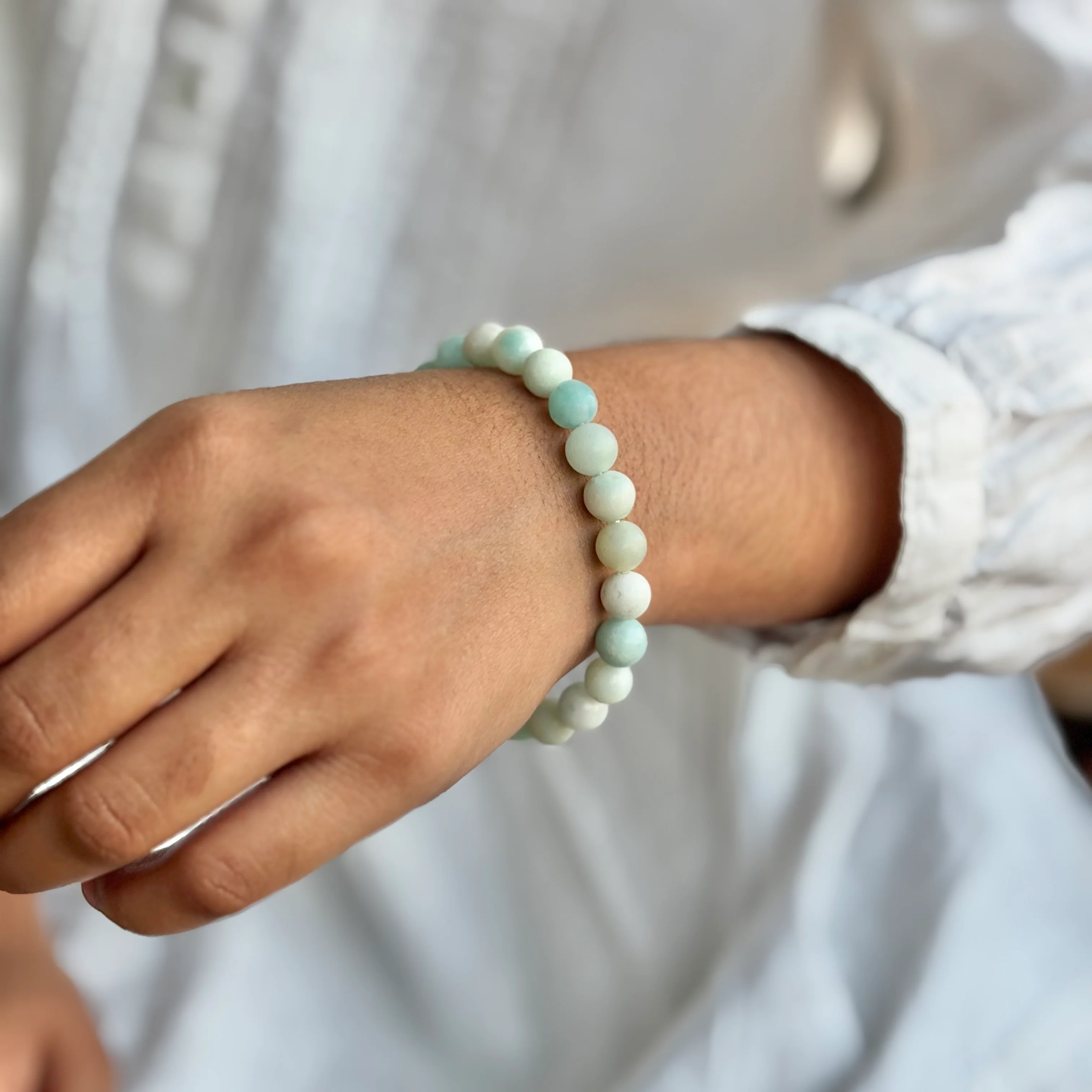 Amazonite Bead Bracelet - 8mm | Prosperity - Image 3