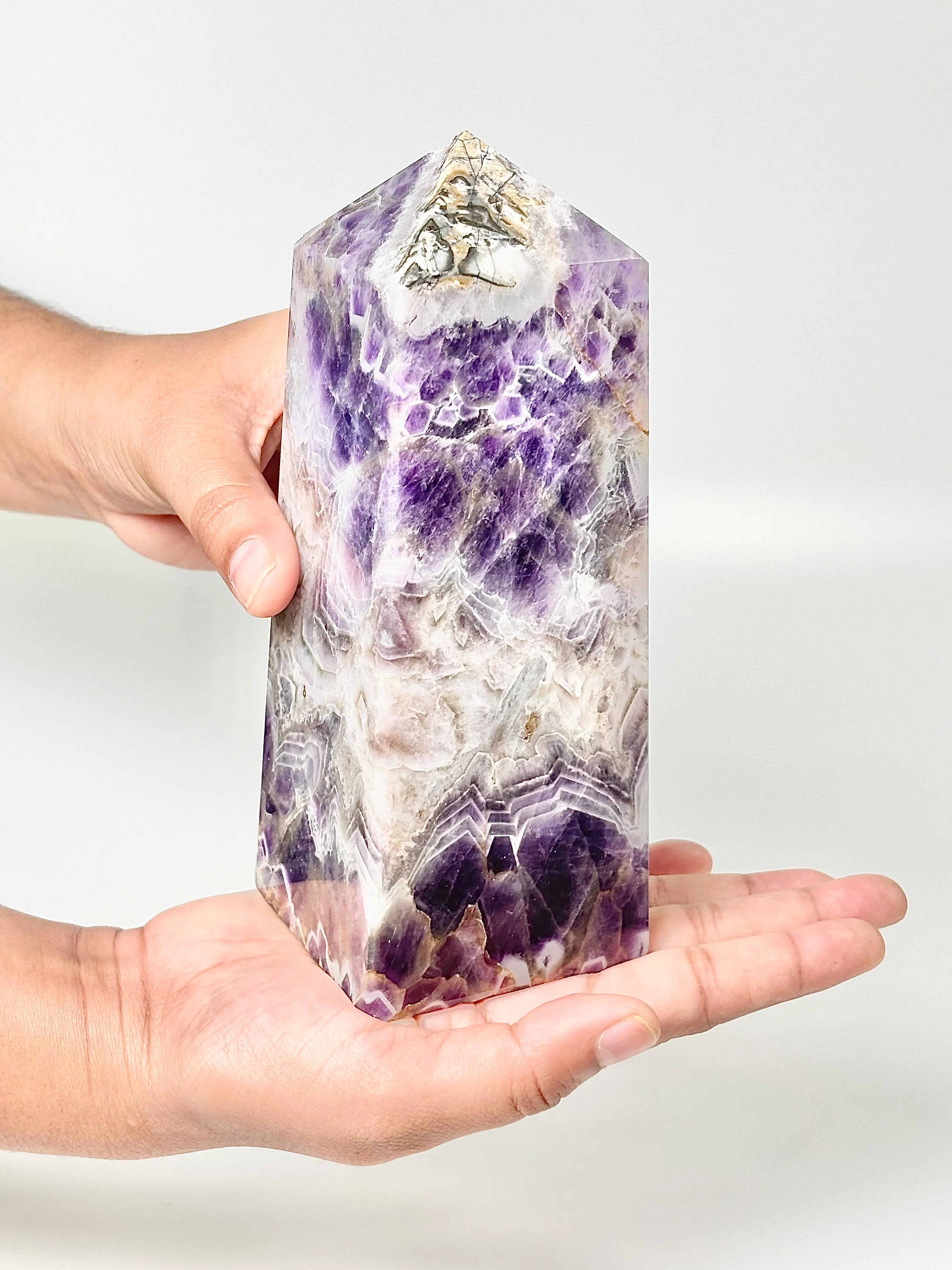 Four Facet Chevron Amethyst Tower – 1150g - Amplified Intuition & Focused Healing - Image 6