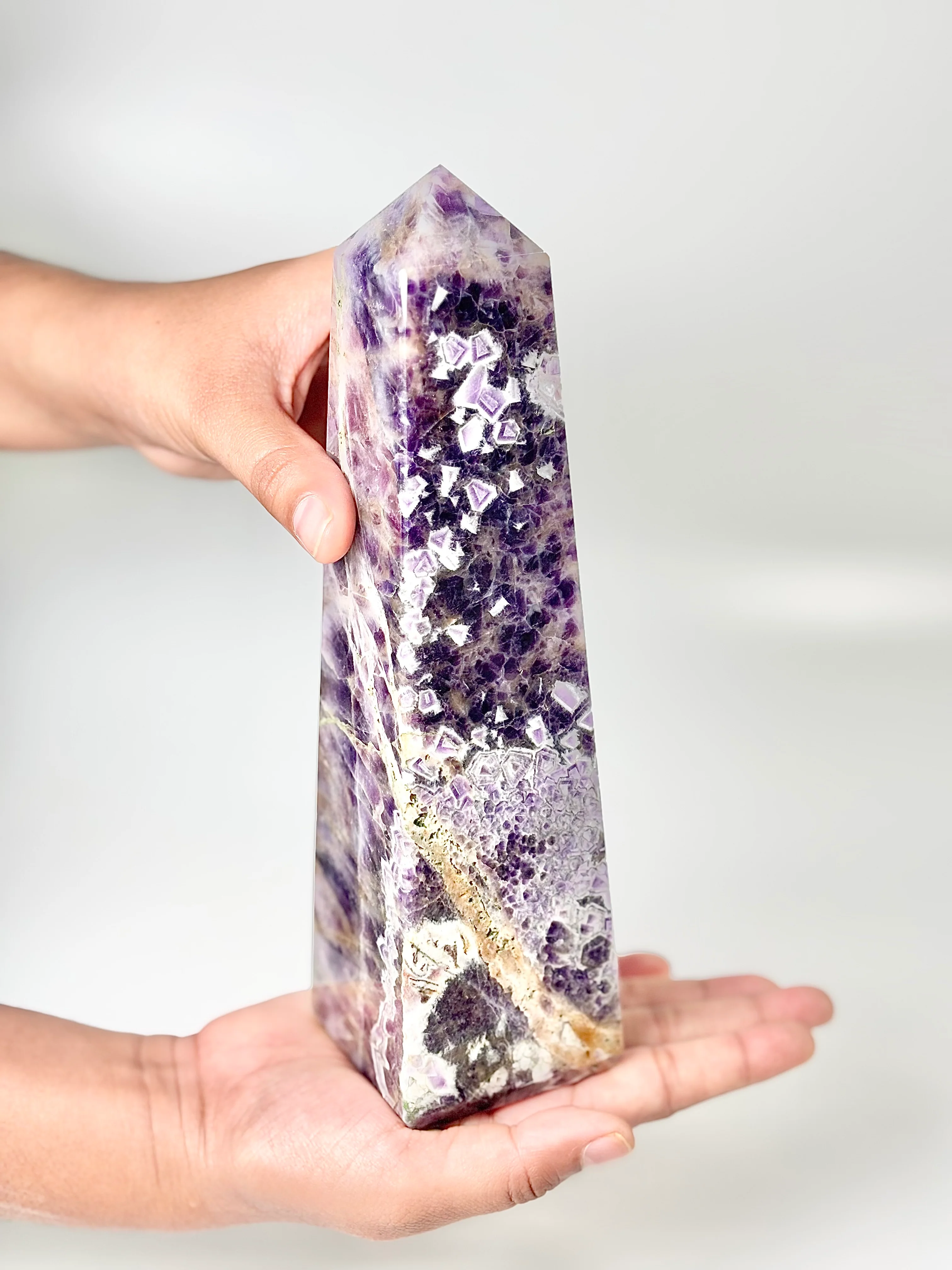 Four Facet Chevron Amethyst Tower – 1.1kg - Amplified Intuition & Focused Healing - Image 7