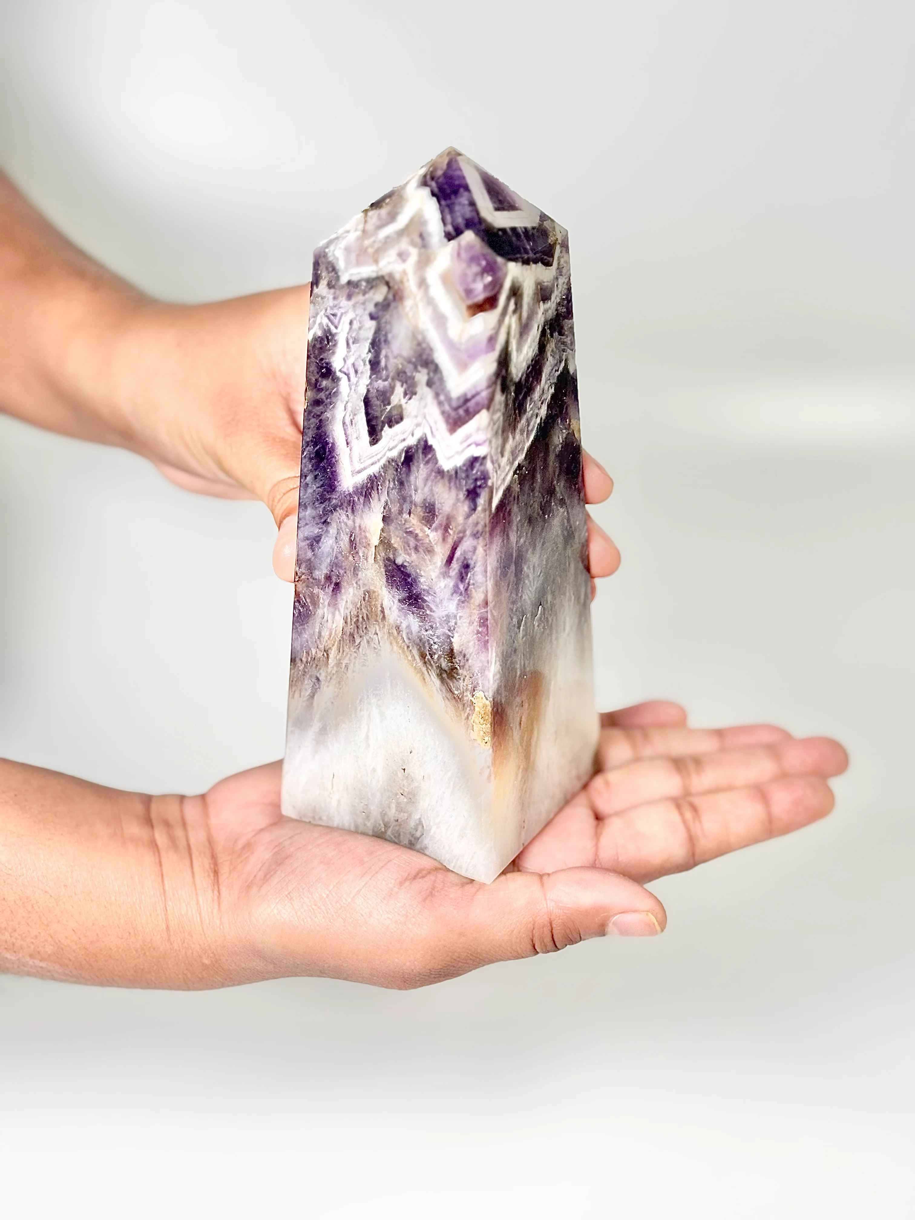 Four Facet Chevron Amethyst Tower – 830g - Amplified Intuition & Focused Healing - Image 2