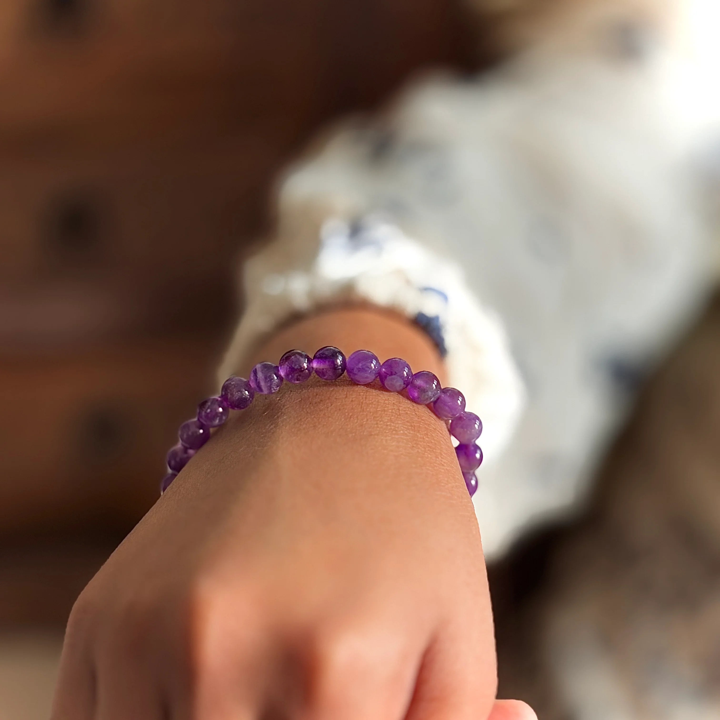 Amethyst Bead Bracelet - 6mm | Calm, Clarity & Balance - Image 2