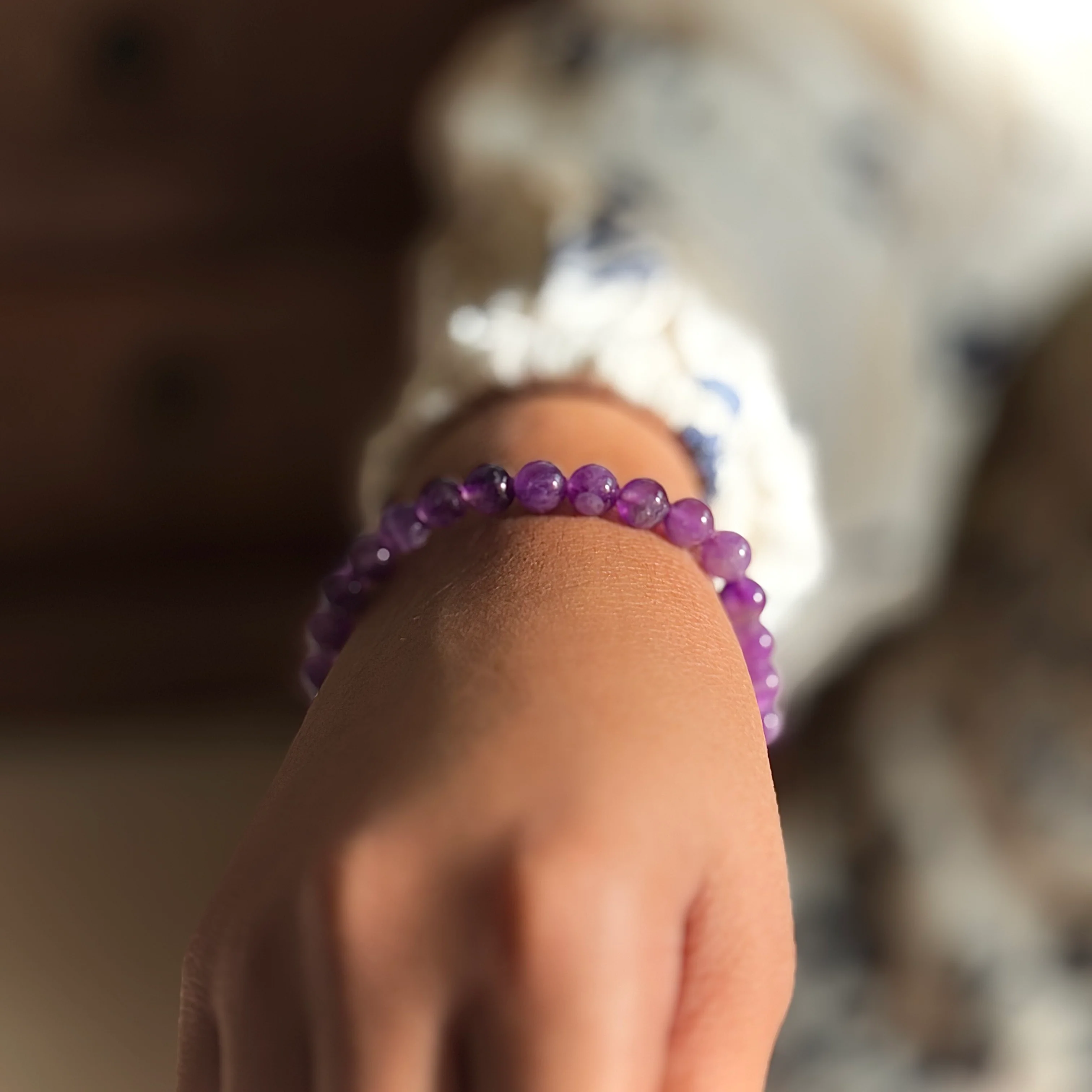 Amethyst Bead Bracelet - 6mm | Calm, Clarity & Balance - Image 4