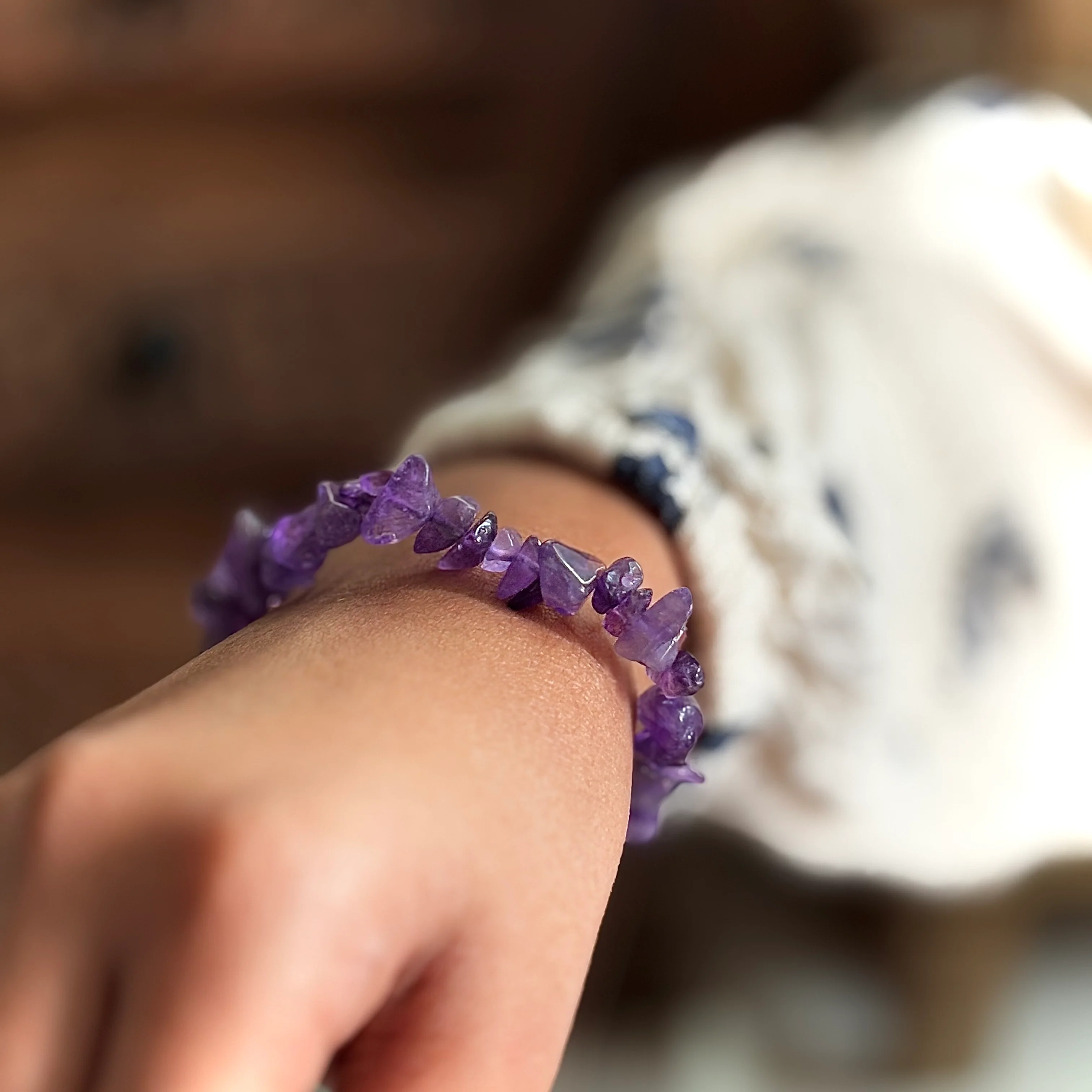 Amethyst Chips Bracelet | Calm, Clarity & Balance - Image 2