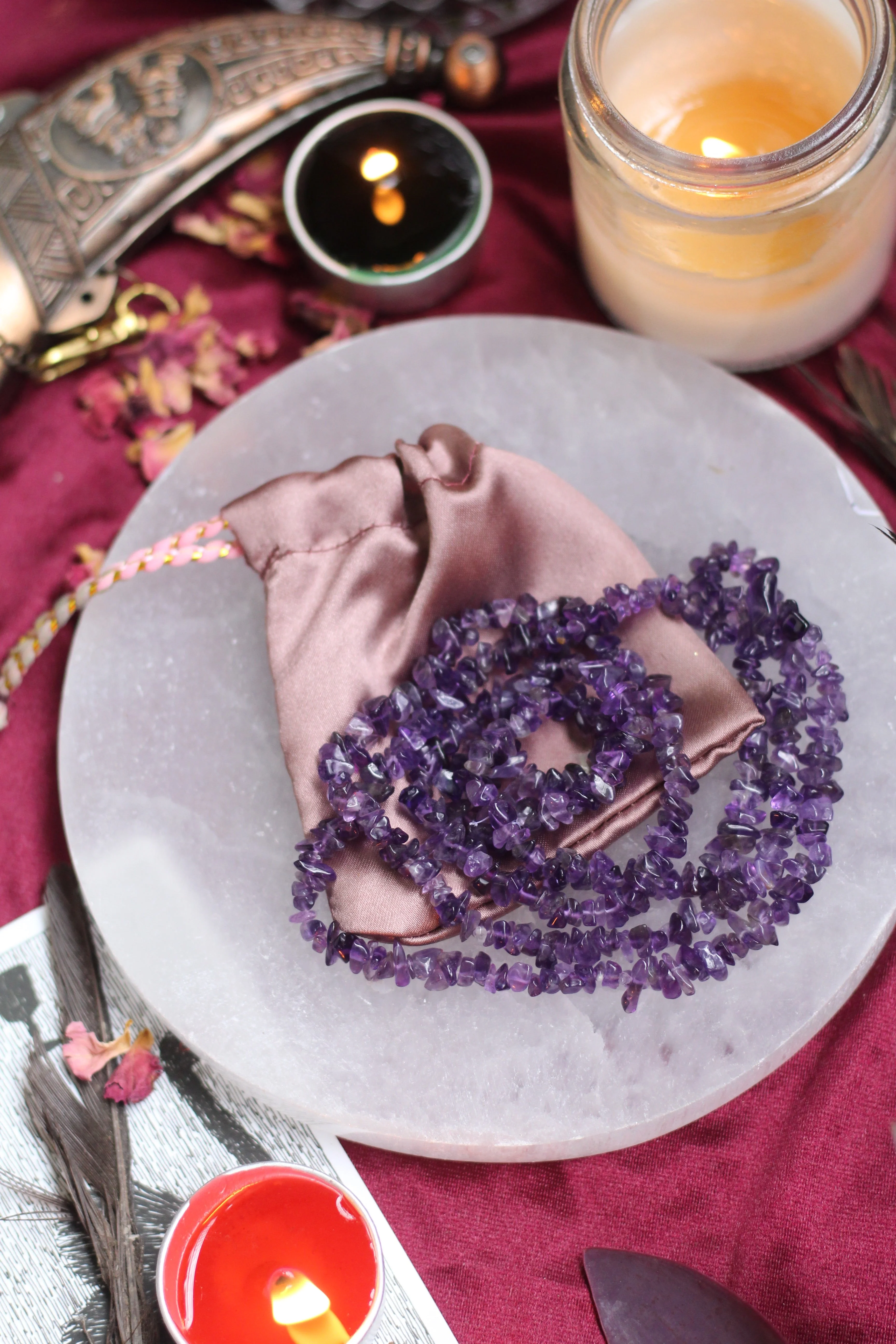 Amethyst Chips String (Mala) | Calm, Clarity & Balance - Image 3