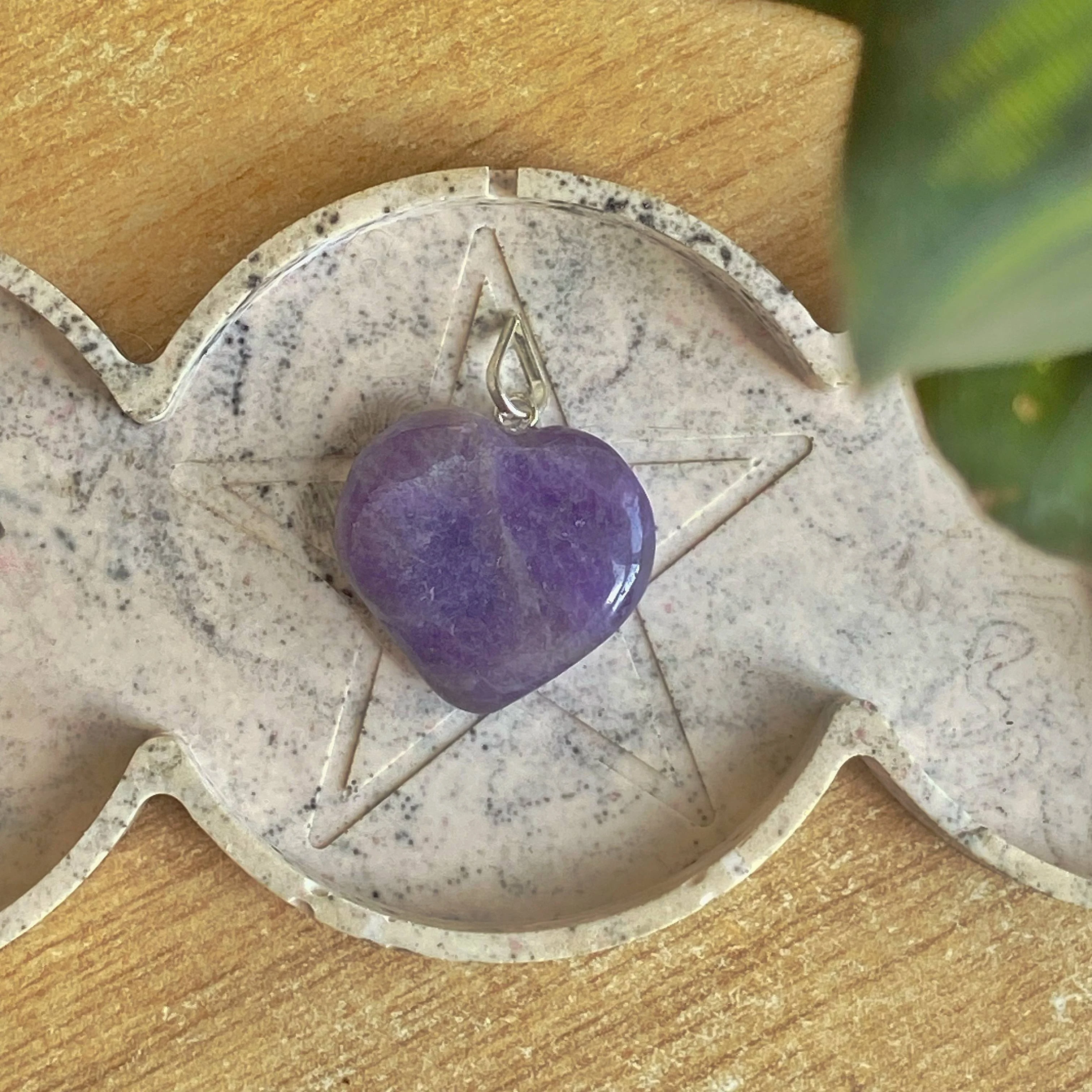 Lepidolite Heart Pendant | Helps discover Personal Purpose & Success