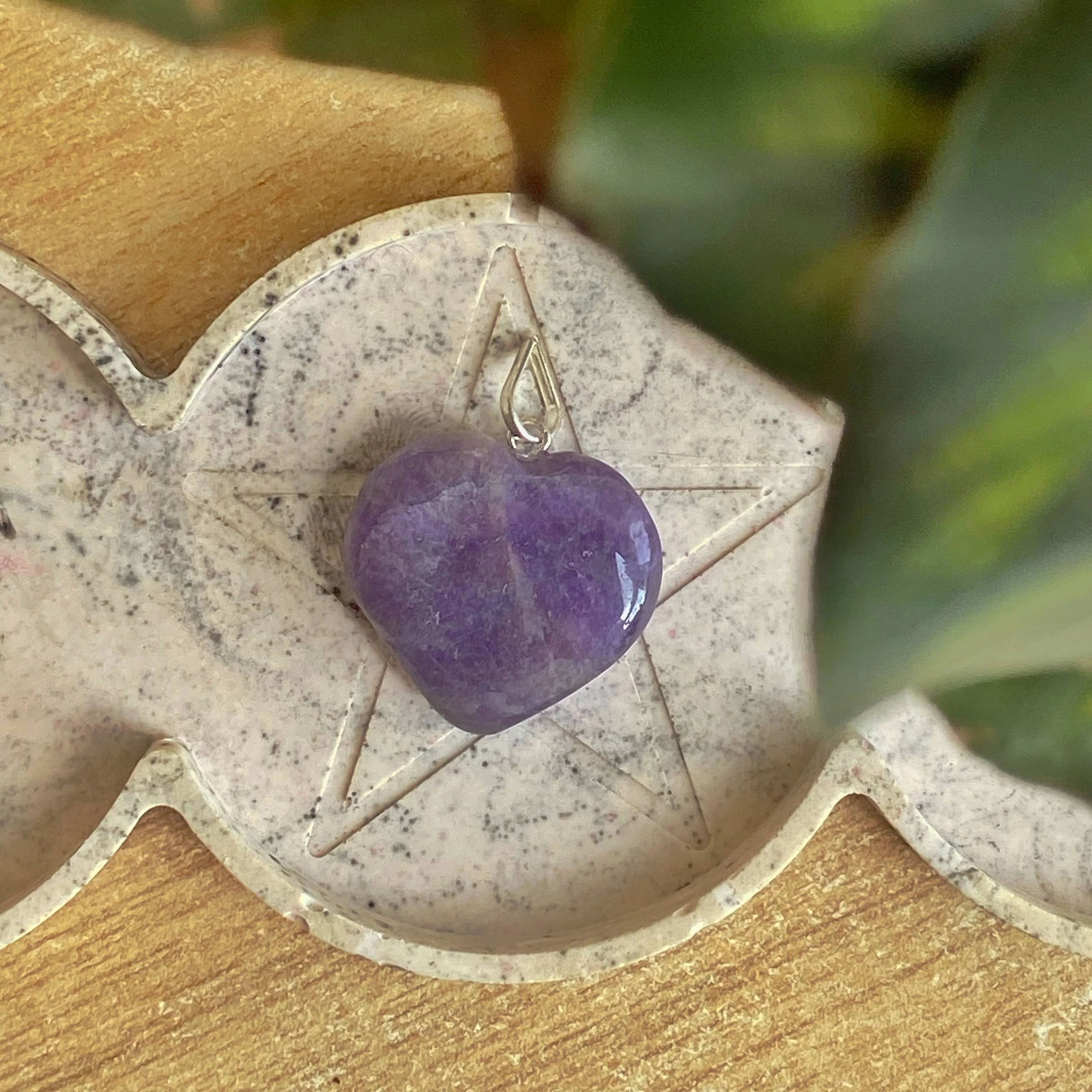 Lepidolite Heart Pendant | Helps discover Personal Purpose & Success - Image 2