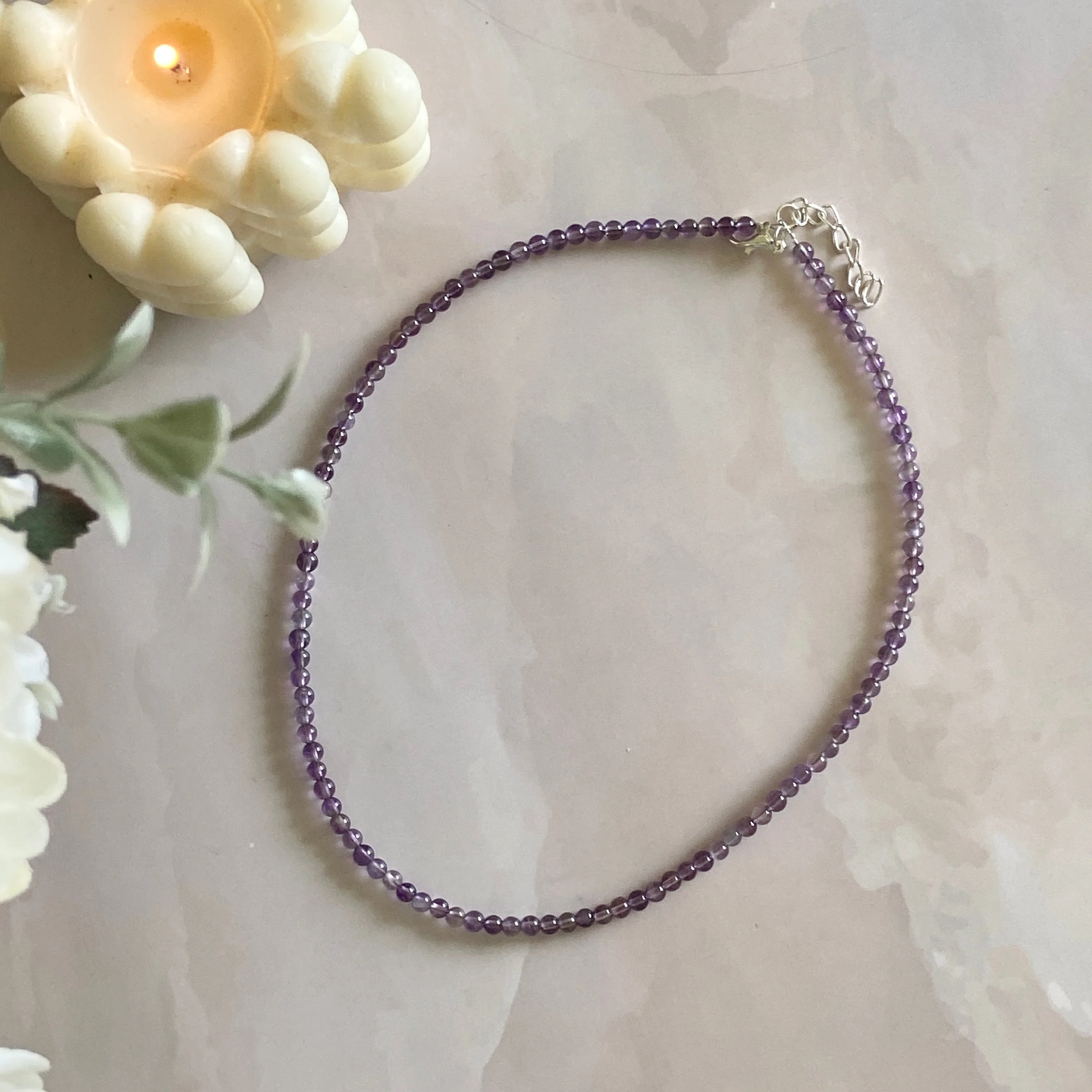 Amethyst mini beads necklace | Calm, Clarity & Balance