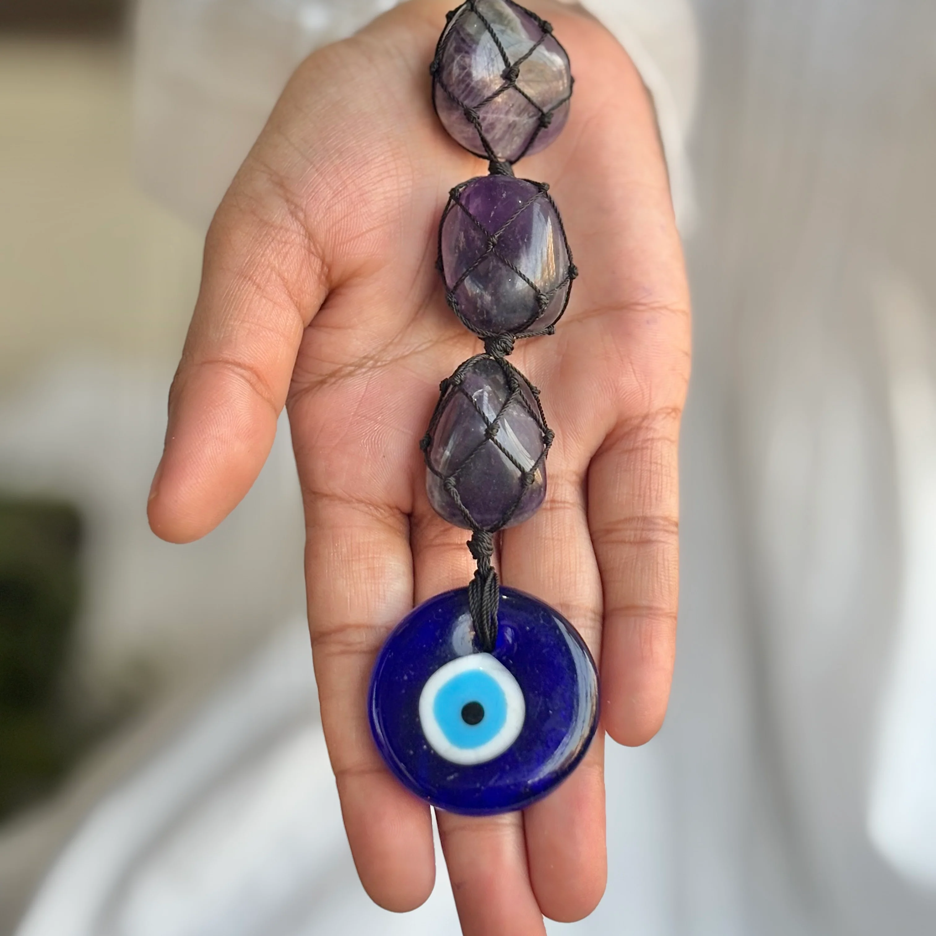 Amethyst with Evil Eye Door Hanging | Calm, Clarity & Balance - Image 2