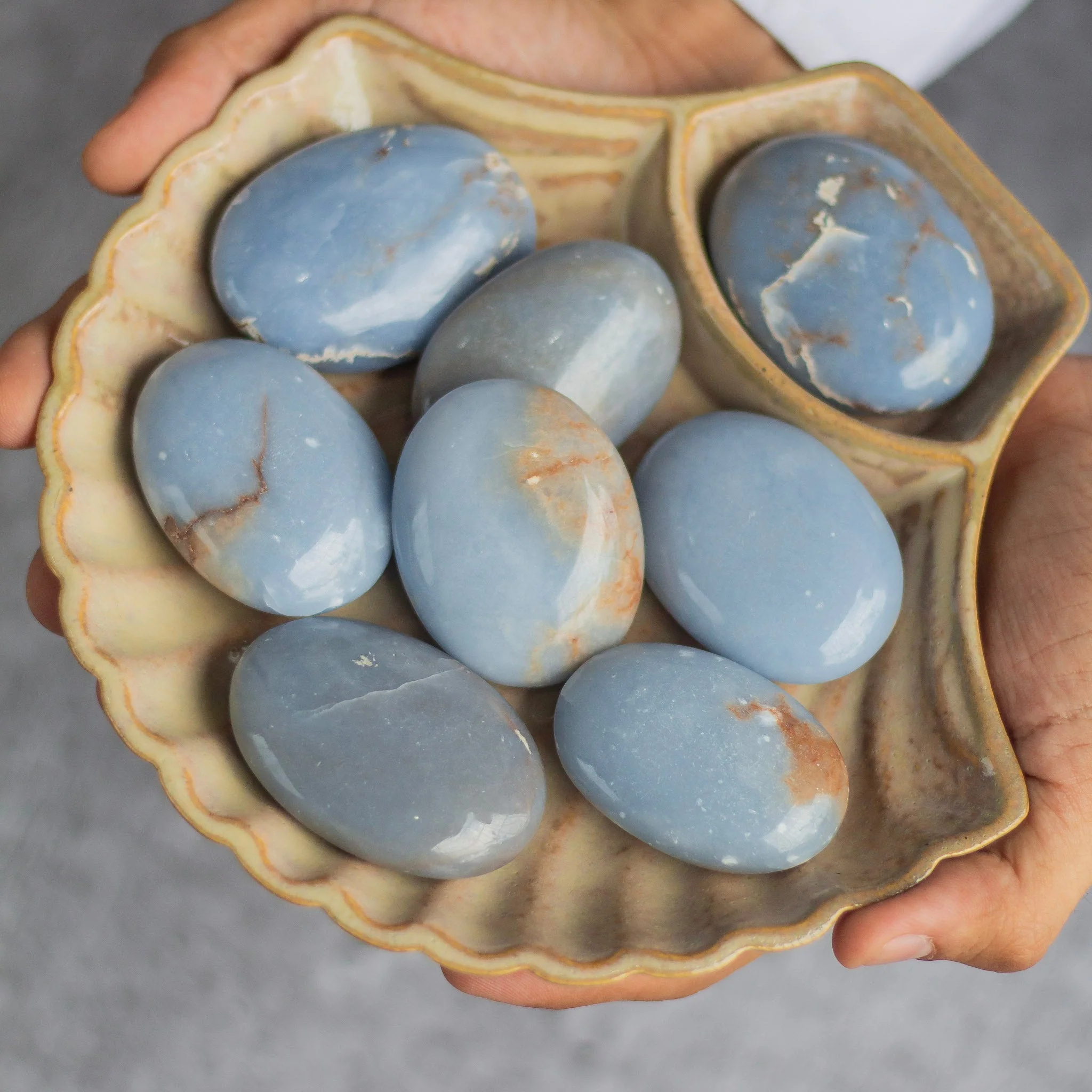 Angelite Palmstone - Stone to Connect with Spirit Guides - Image 6