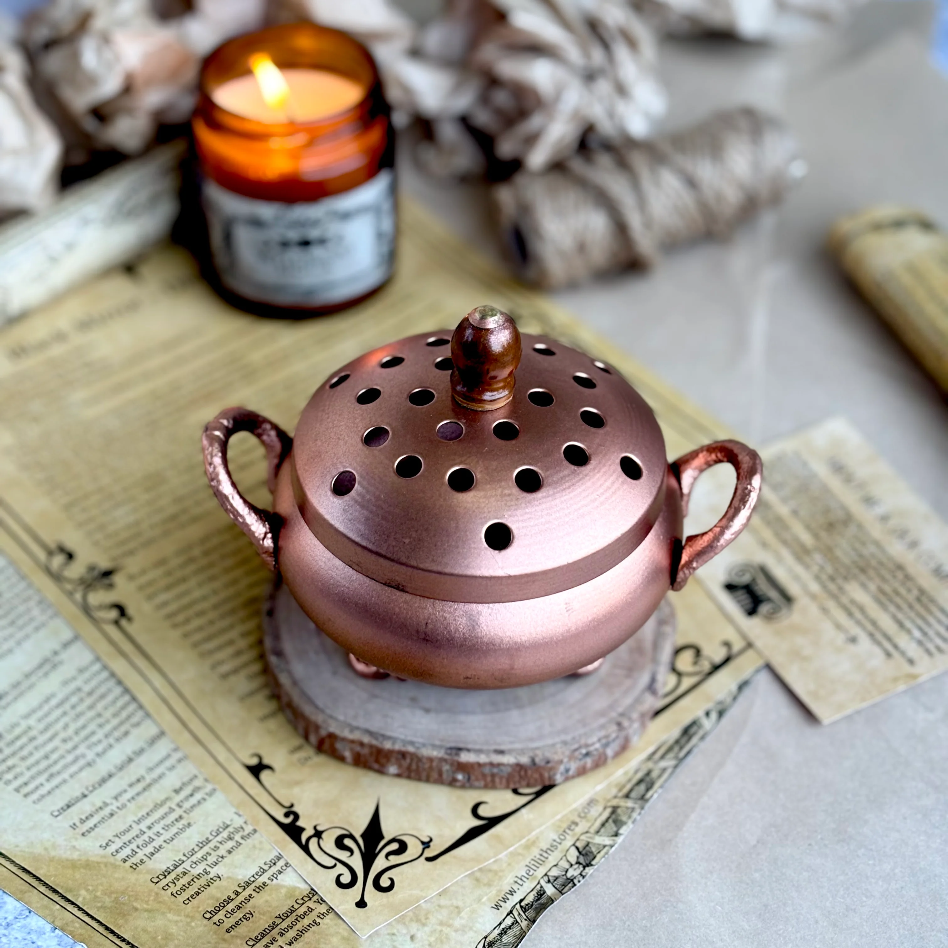 Antique Looking Iron Incense Burner - Image 2