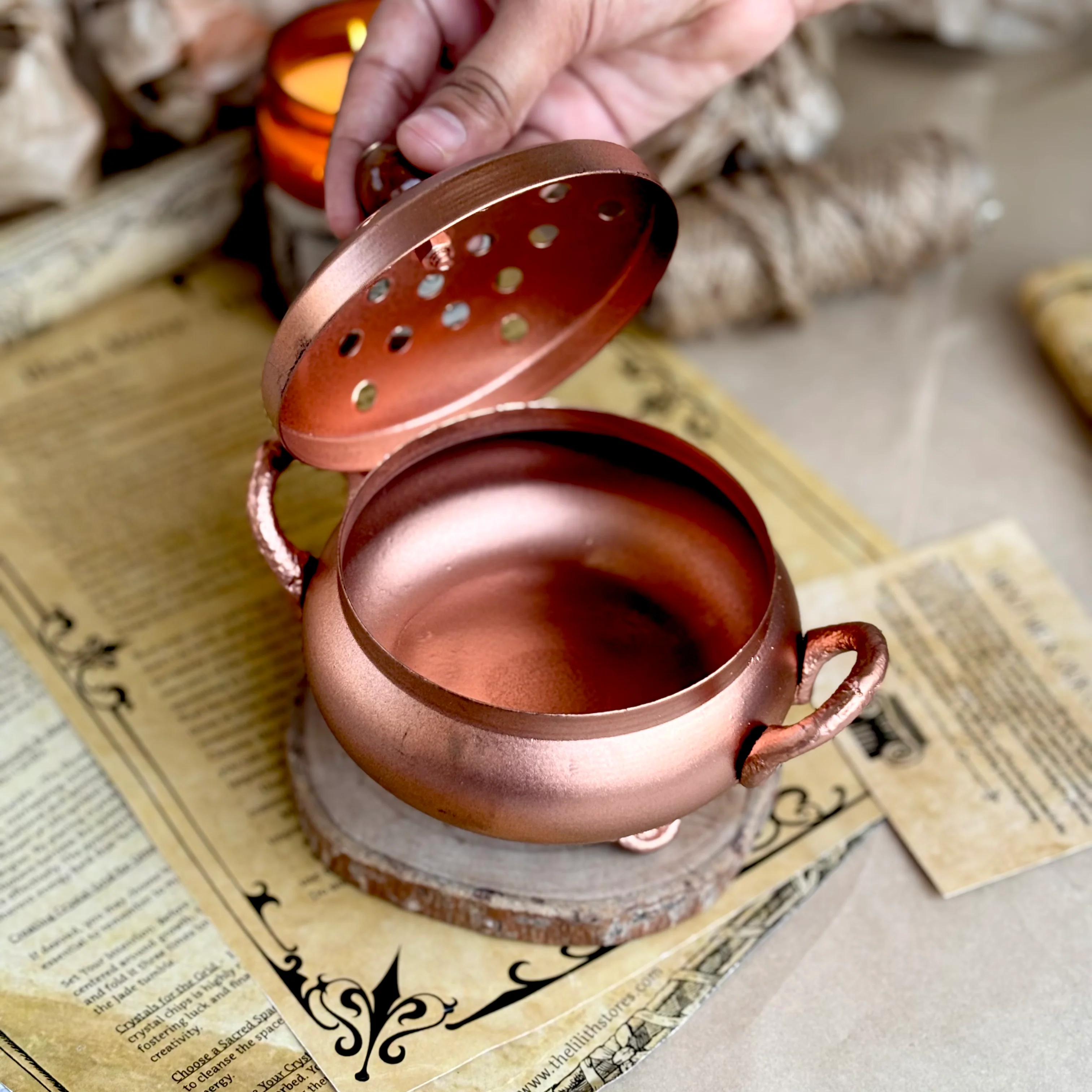 Antique Looking Iron Incense Burner - Image 4