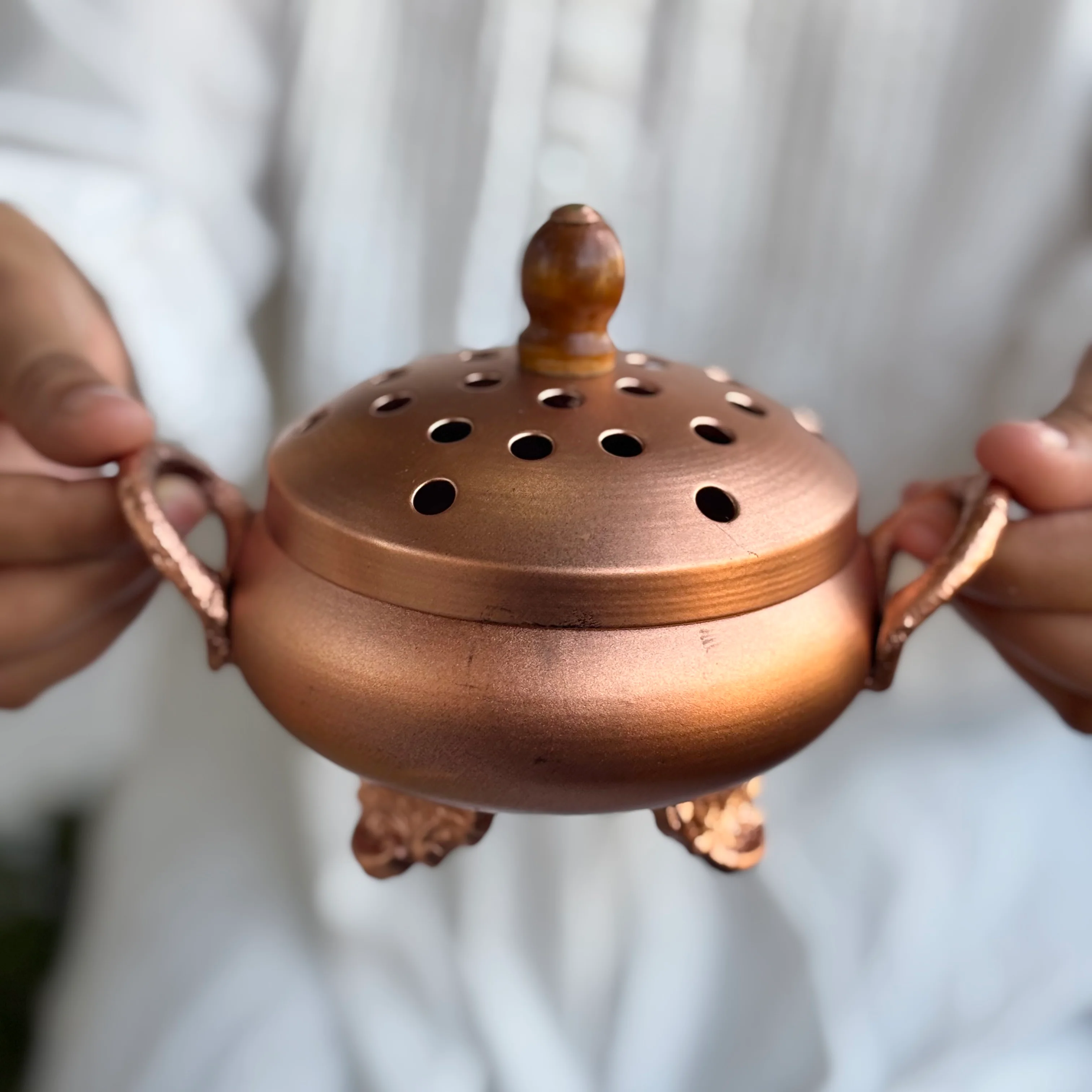 Antique Looking Iron Incense Burner - Image 6