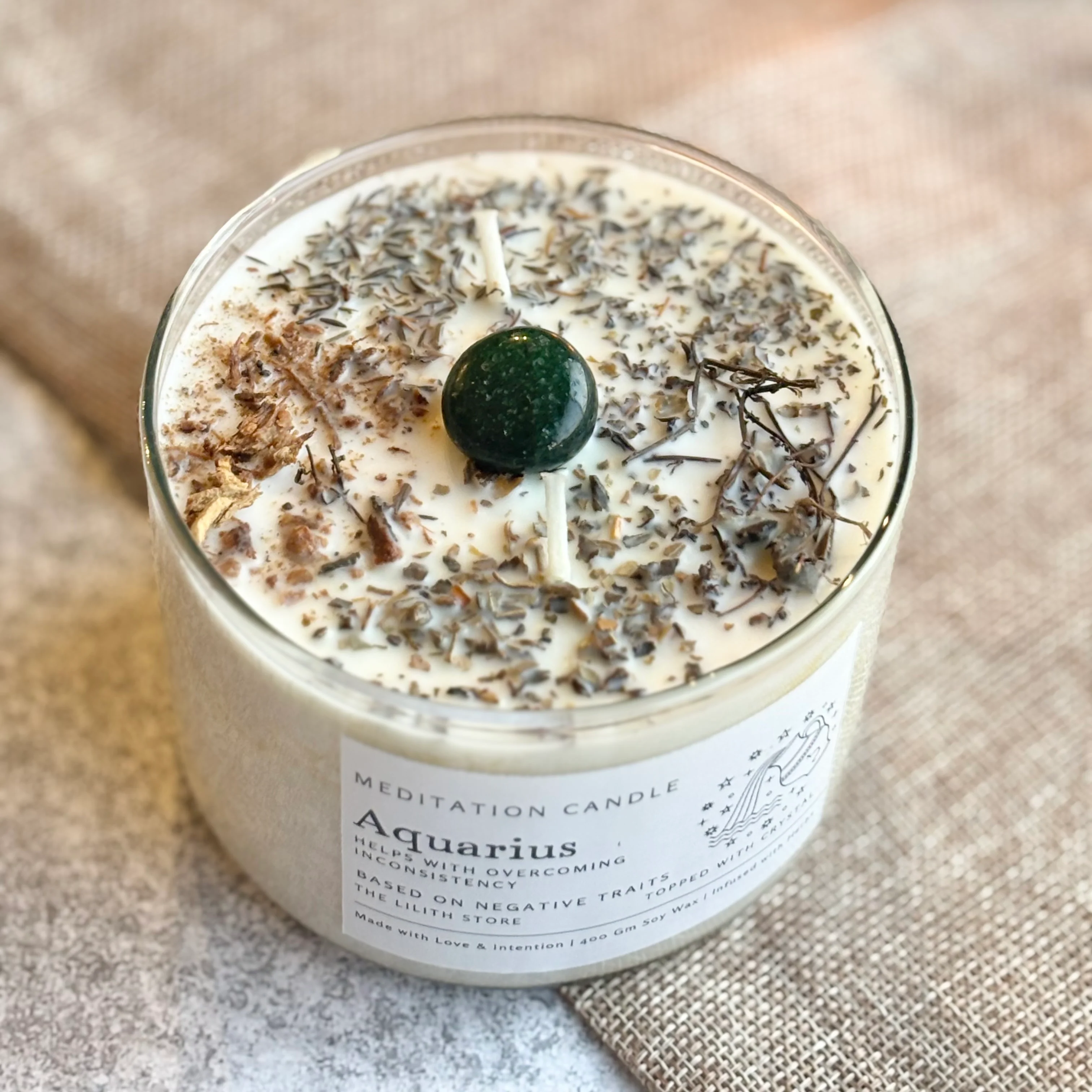 Aquarius Zodiac Soy Intention Candle | 400 Gm - Image 2