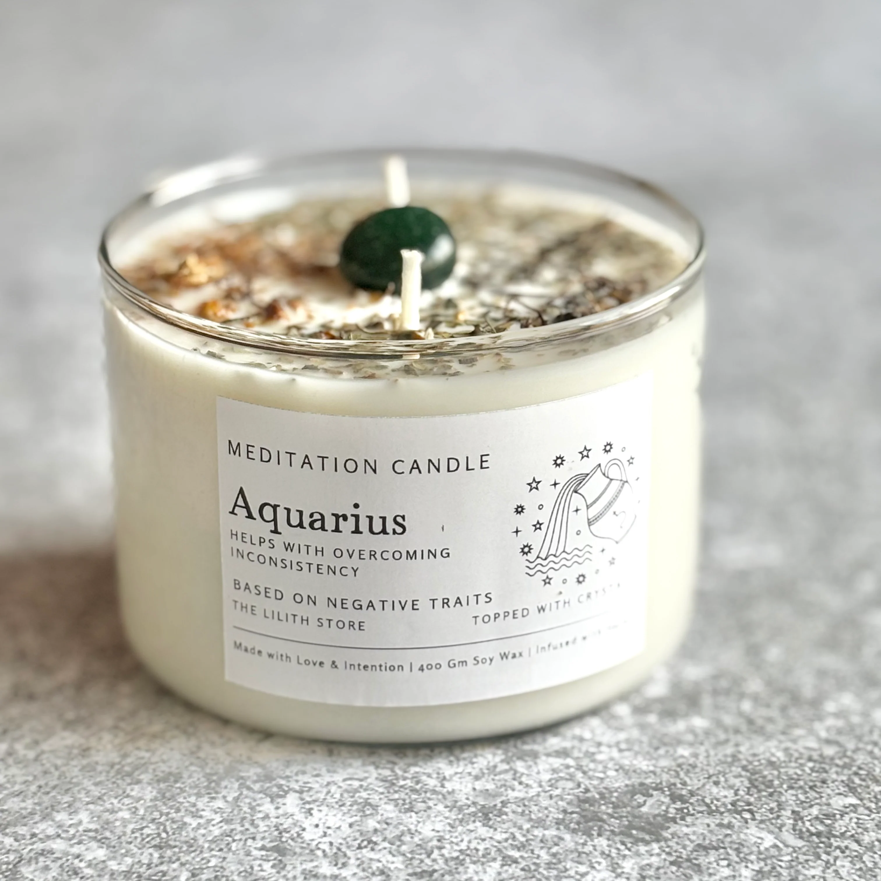 Aquarius Zodiac Soy Intention Candle | 400 Gm - Image 3