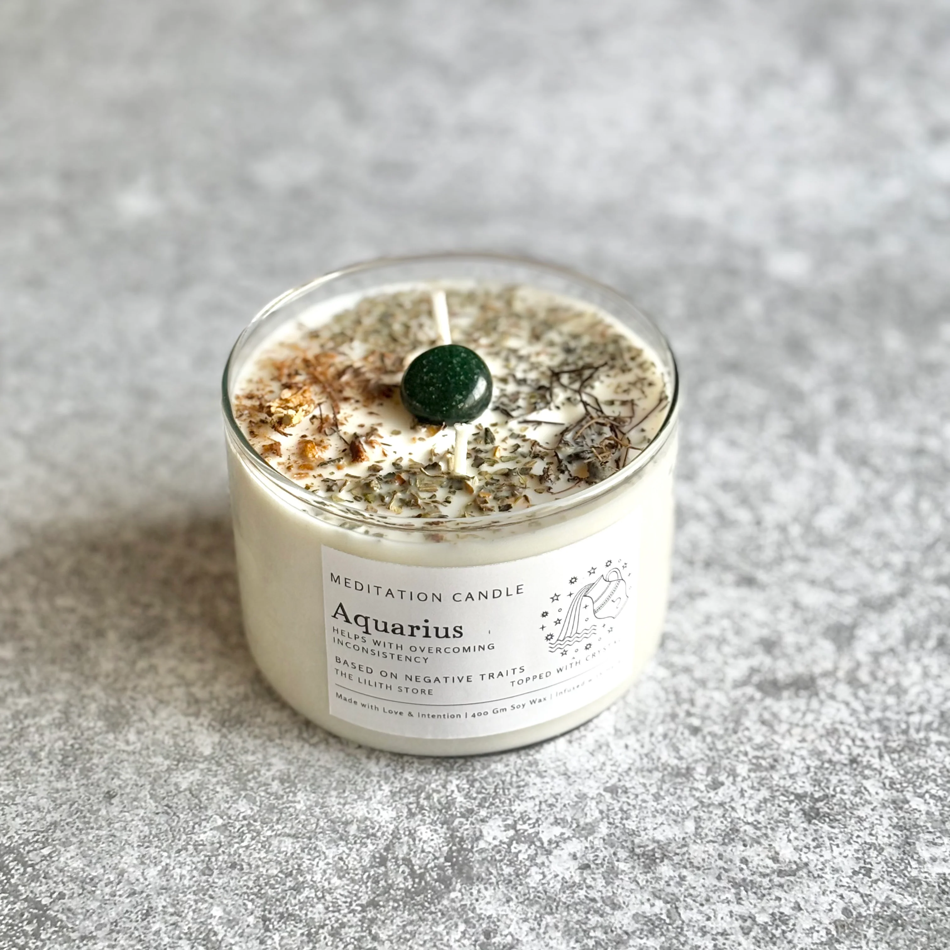 Aquarius Zodiac Soy Intention Candle | 400 Gm - Image 4