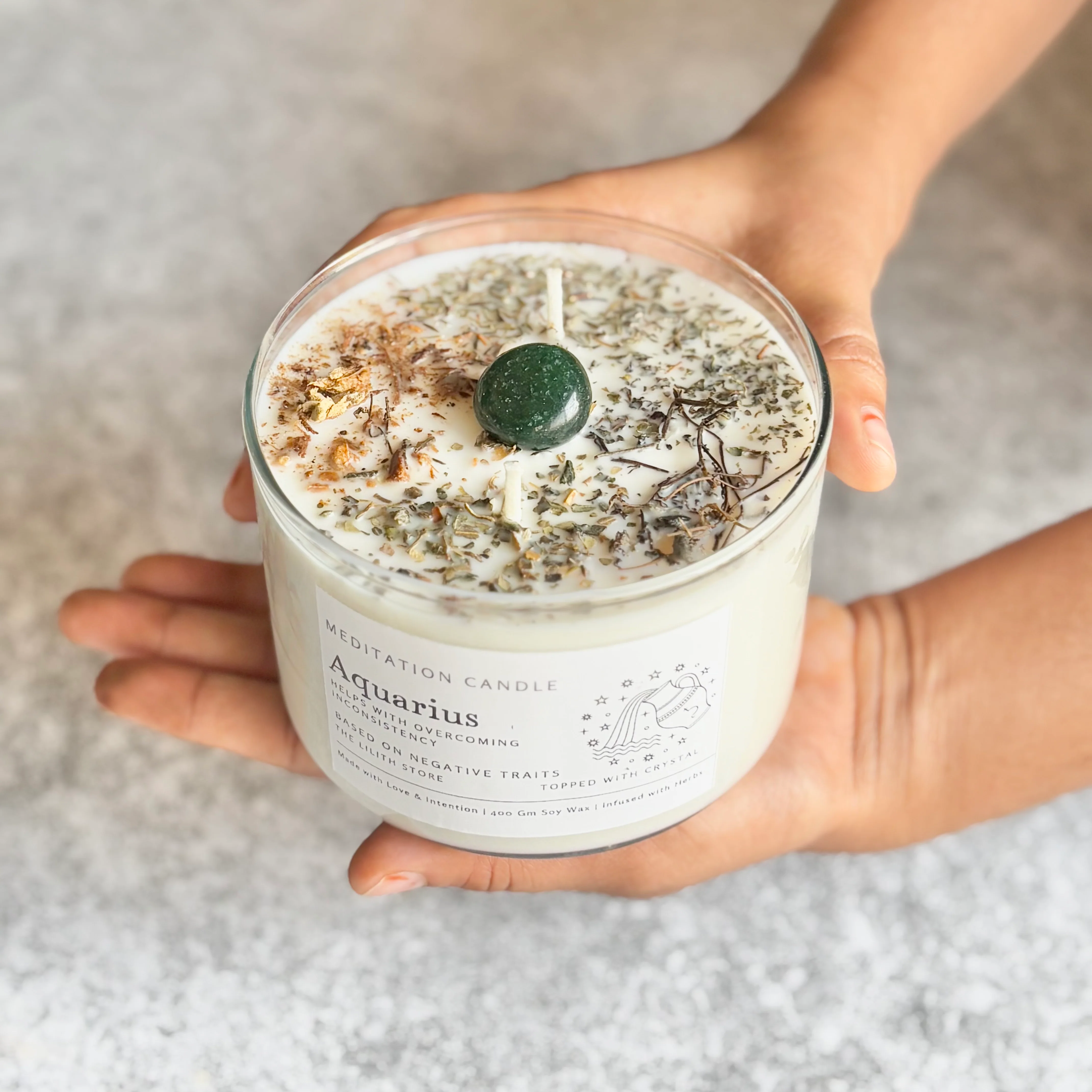 Aquarius Zodiac Soy Intention Candle | 400 Gm - Image 7