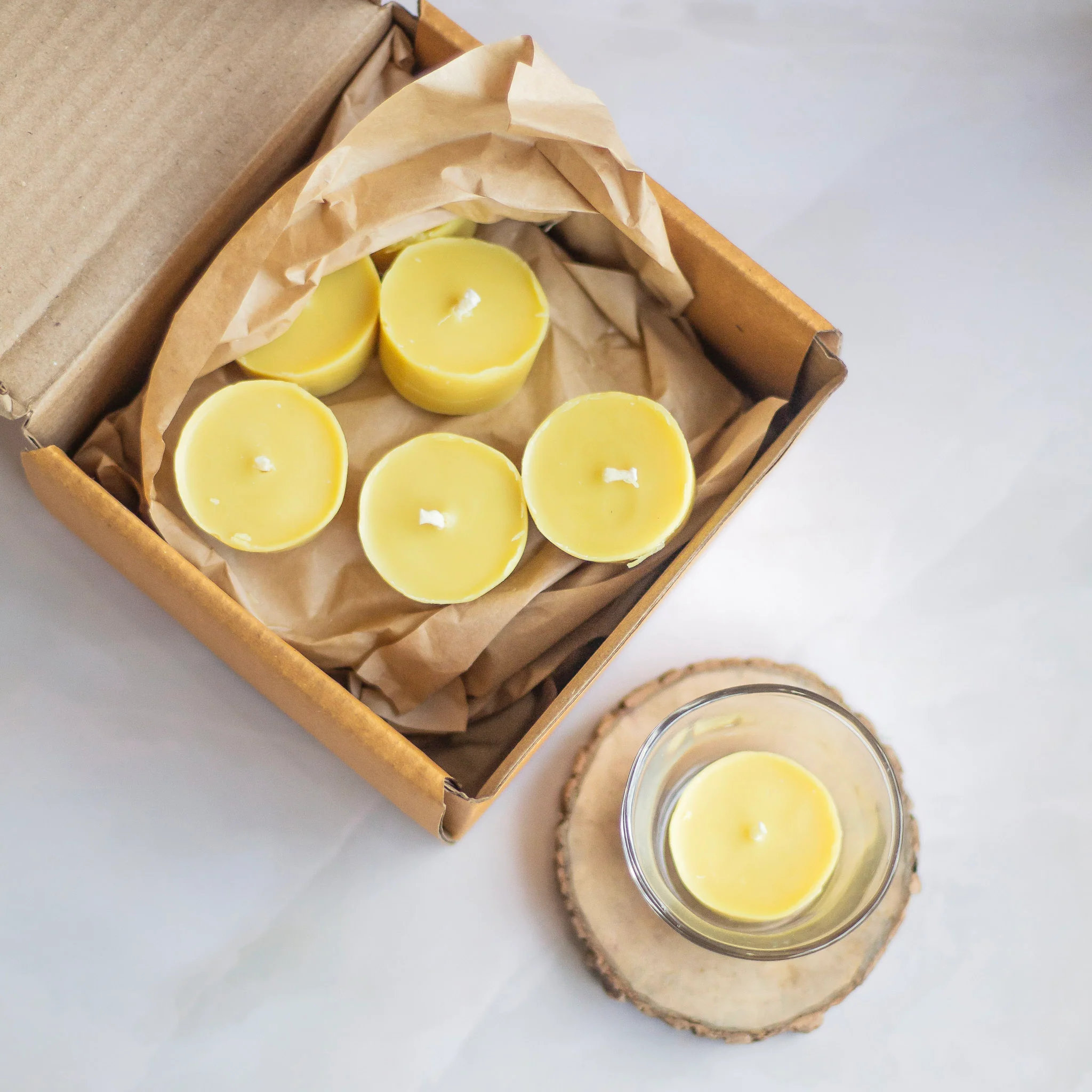 Beeswax Unscented Tealight Candles | Pack of 21 Candles - Image 10
