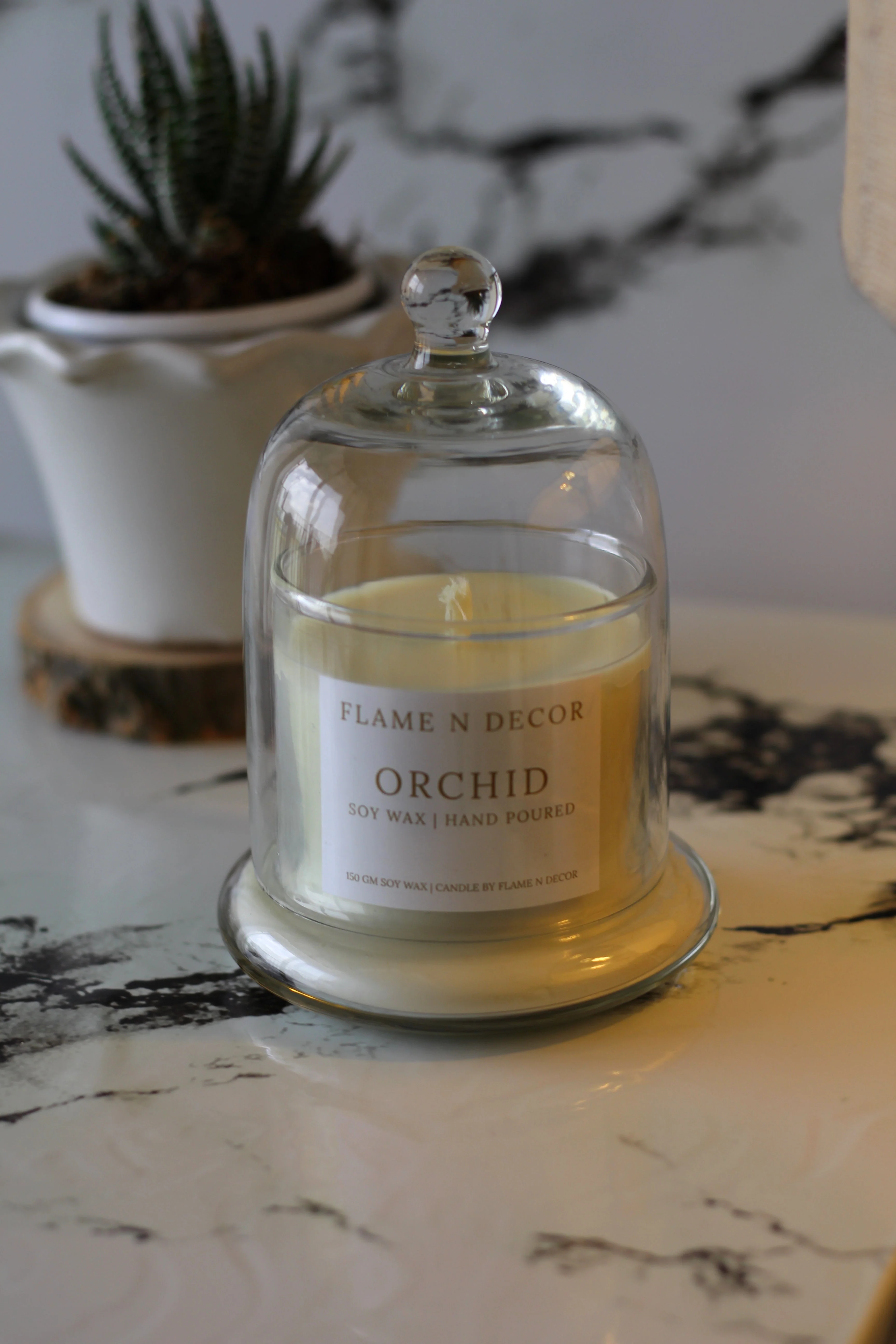 Bell Jar with Glass Dome | Orchid Soy Candle - Image 6