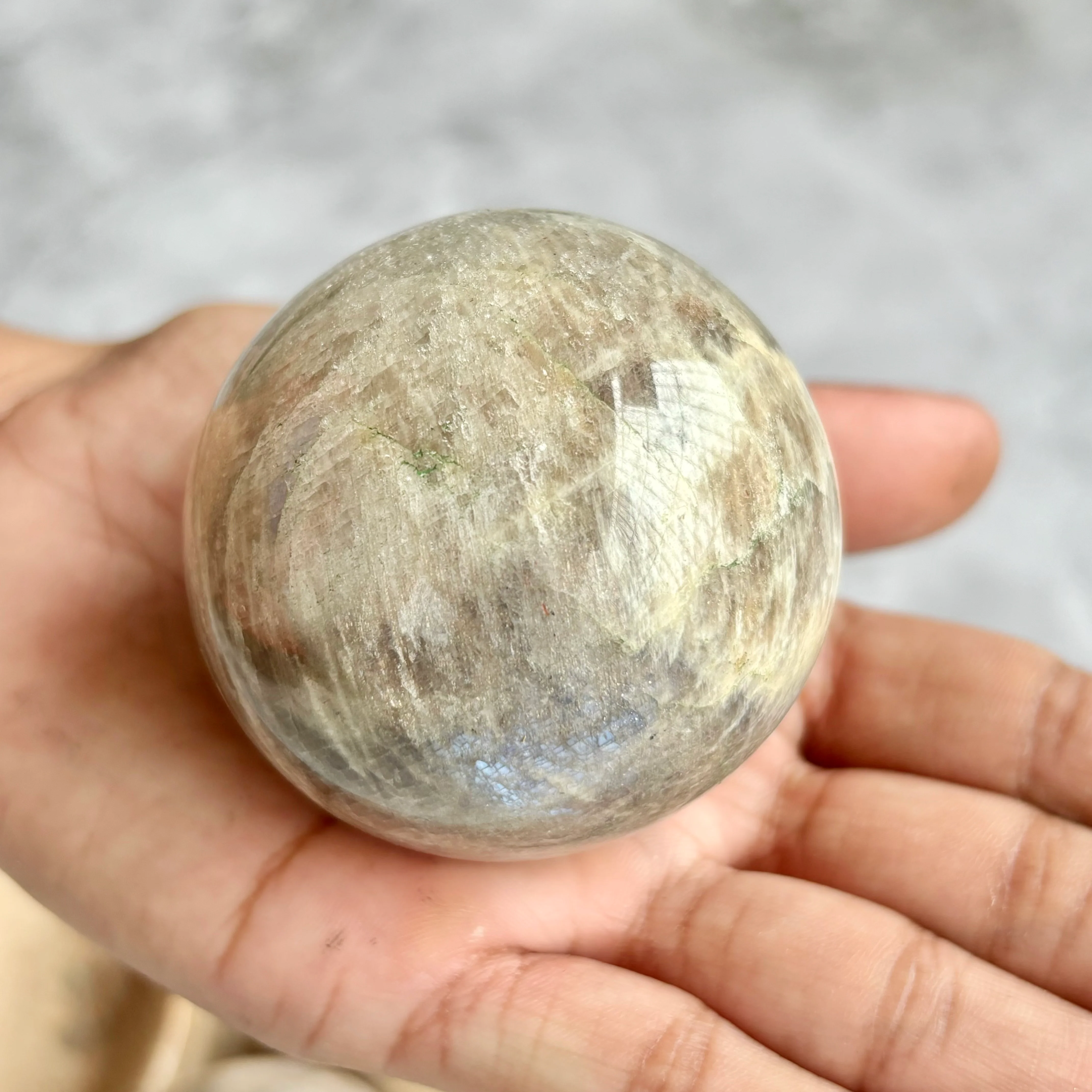 Bellmorite Moonstone Sphere | Dreamwork, Clarity and Self-worth - Image 4