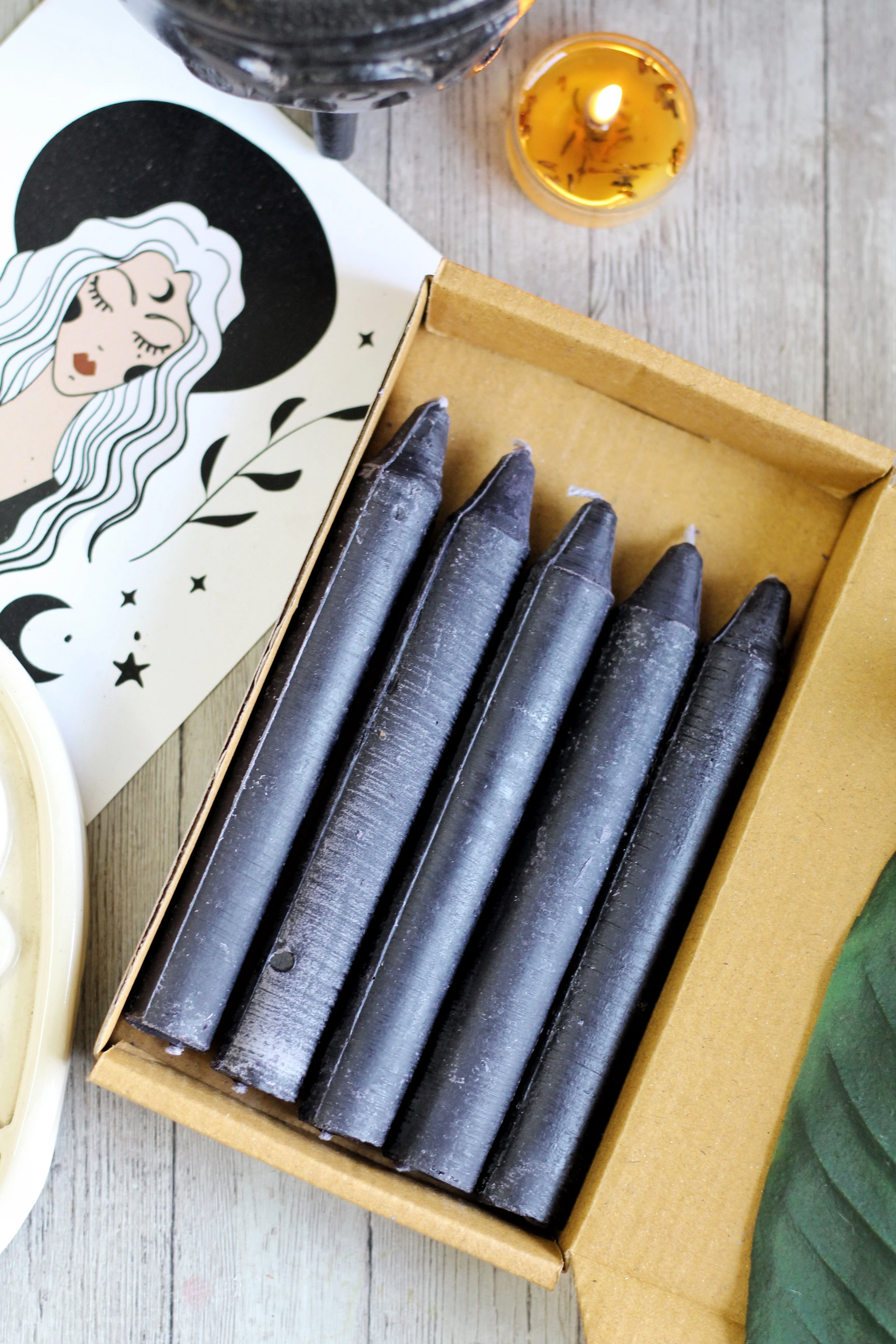 Black Mini Taper Candle - Image 2