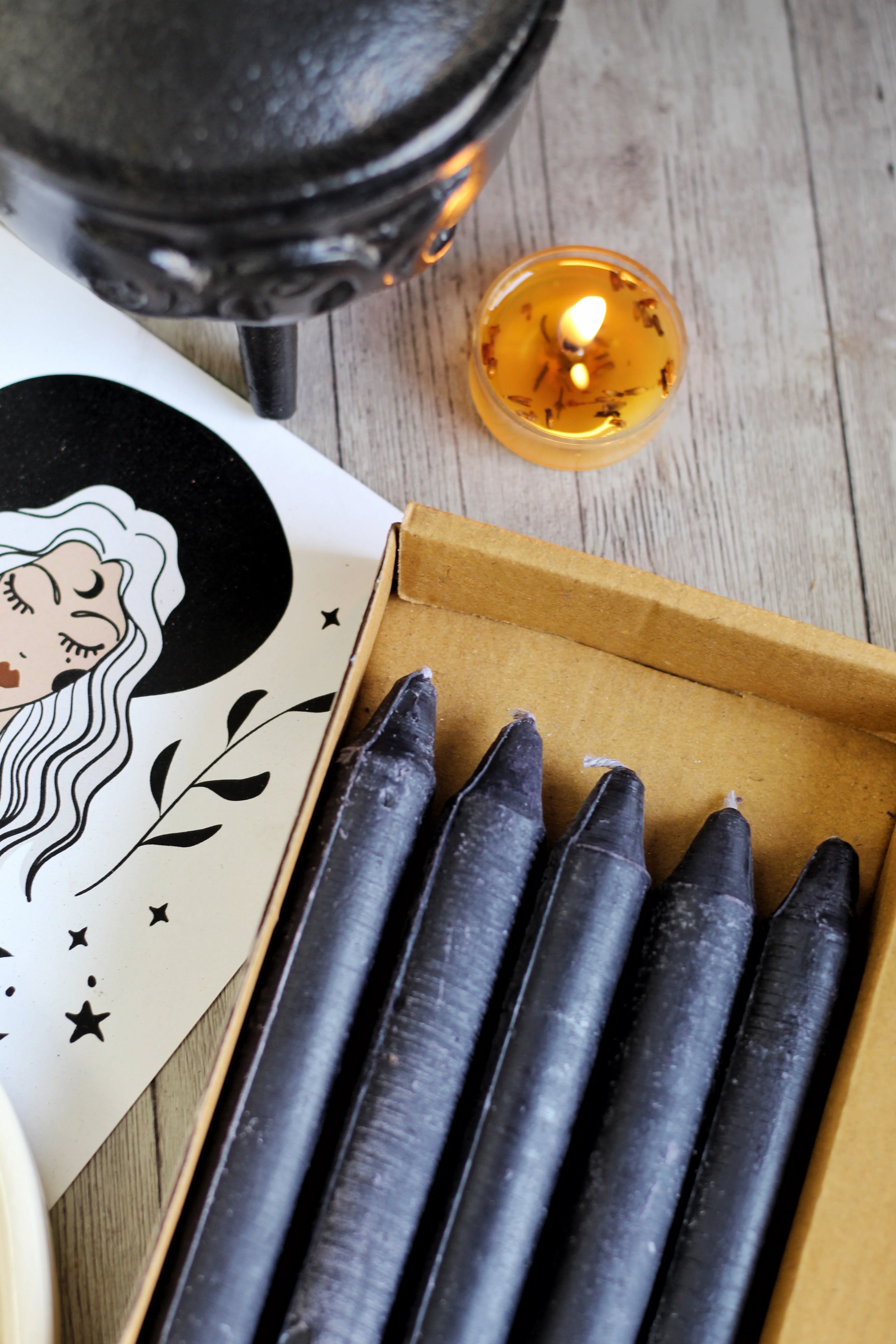 Black Mini Taper Candle - Image 3