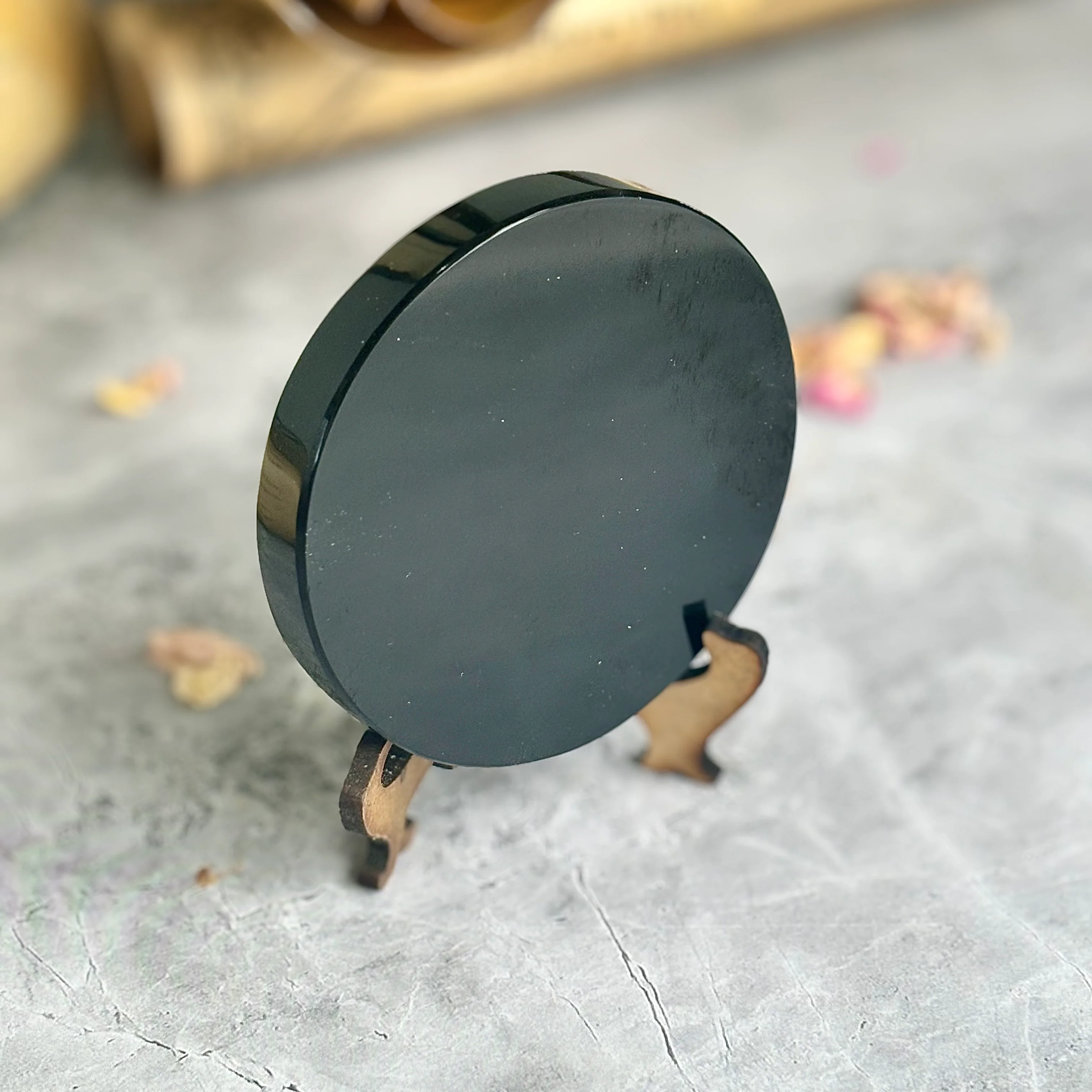 Black Obsidian Scrying Mirror without Stand | Scrying Tool - Image 4