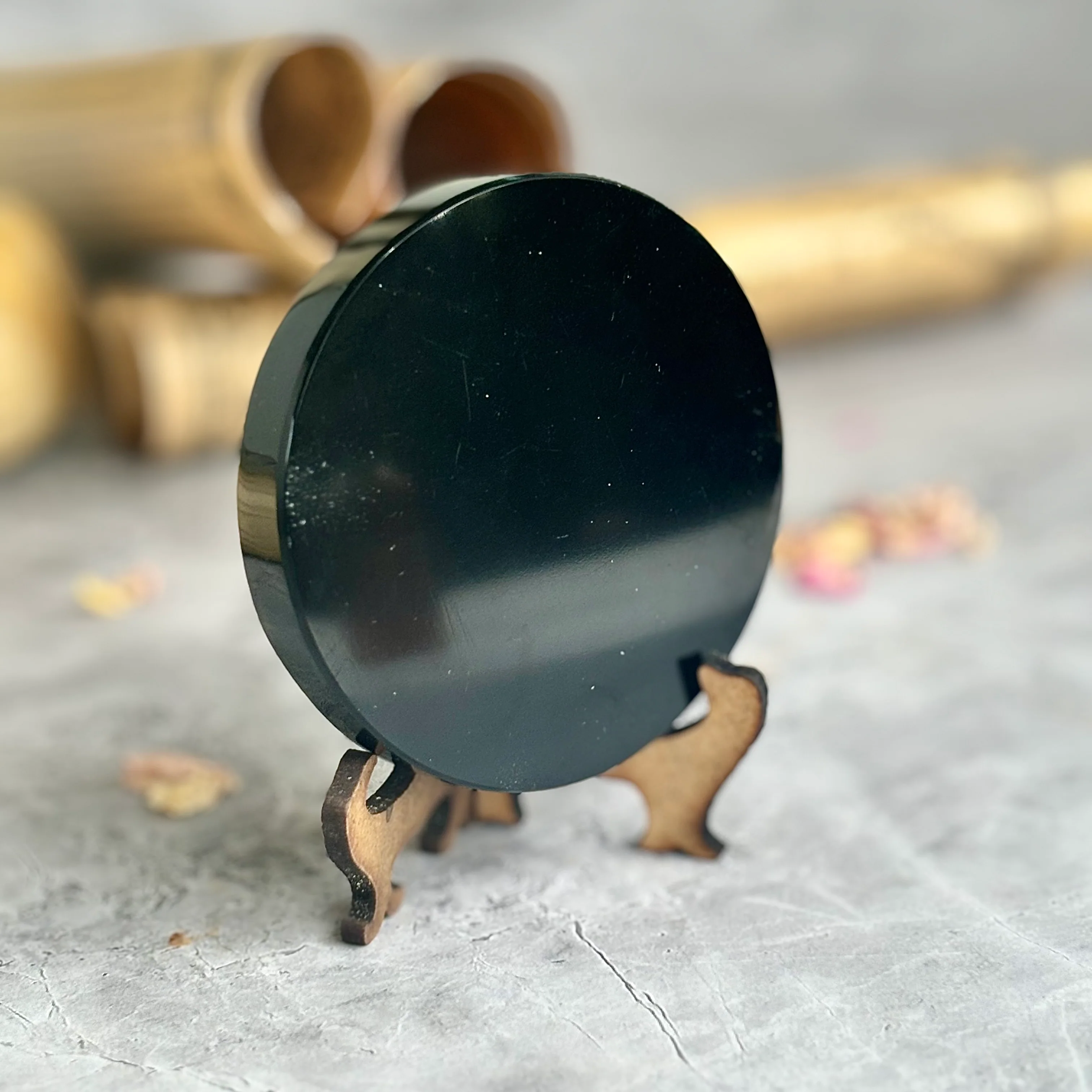 Black Obsidian Scrying Mirror without Stand | Scrying Tool - Image 6