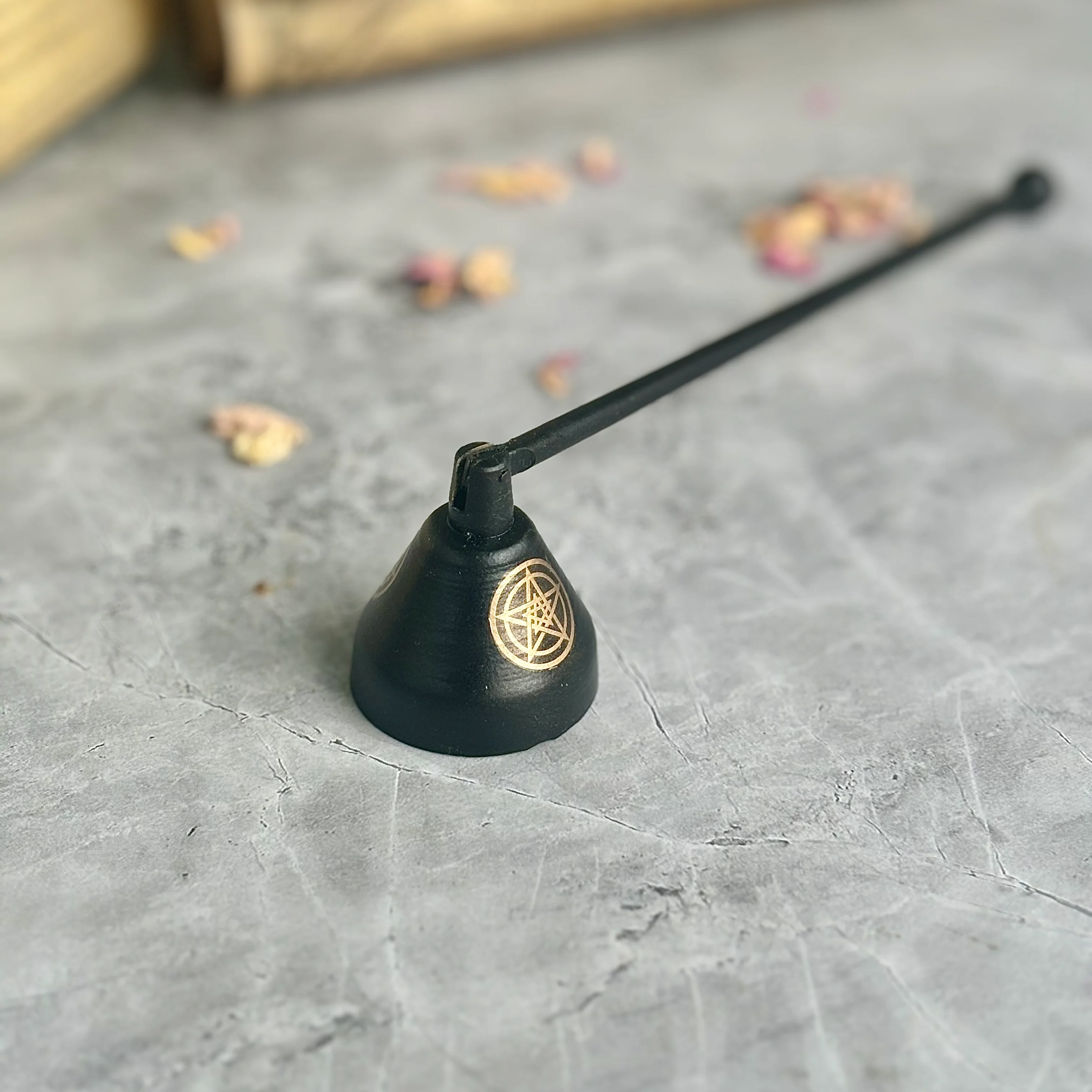 Black Pentacle Print Candle Snuffer - Image 2