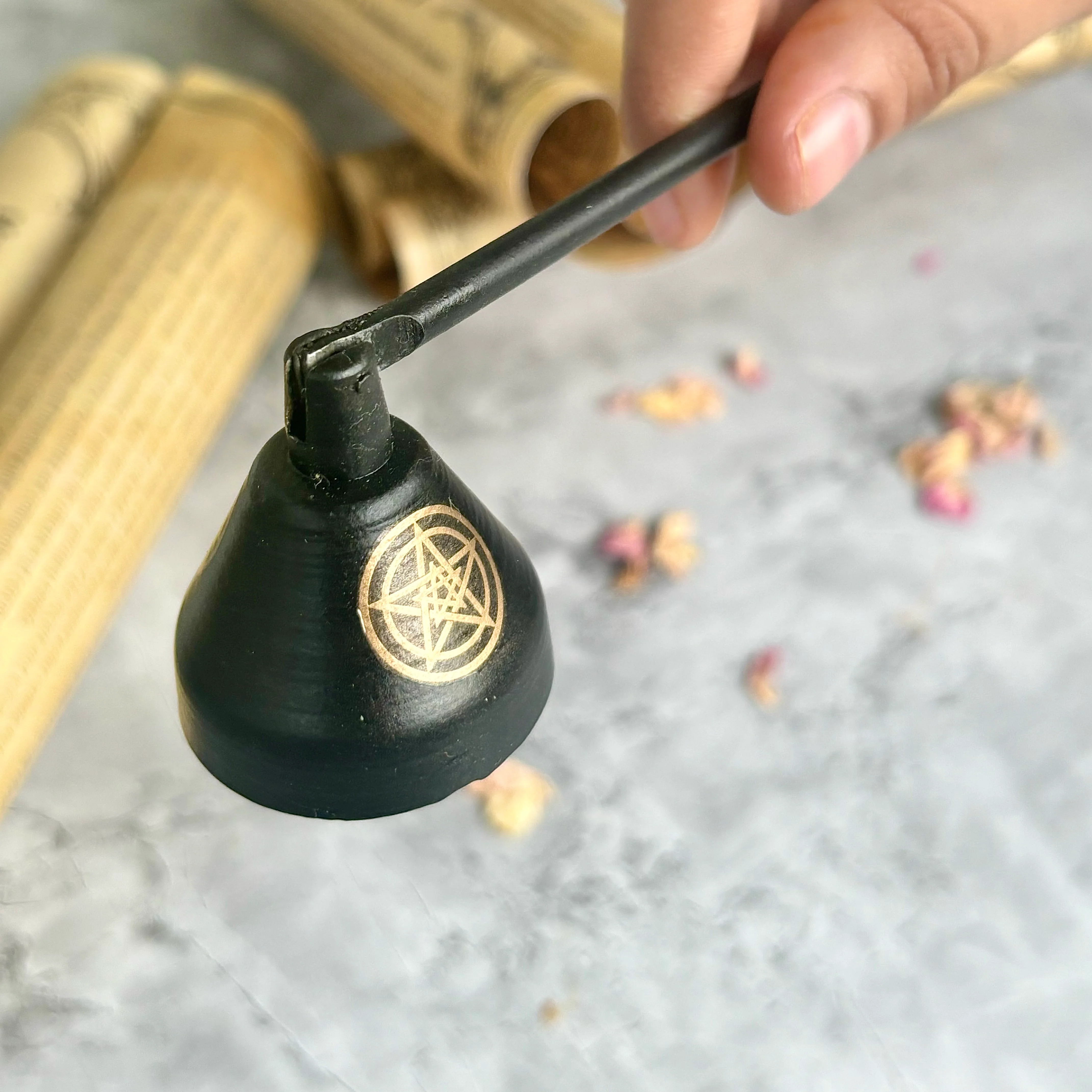 Black Pentacle Print Candle Snuffer - Image 4