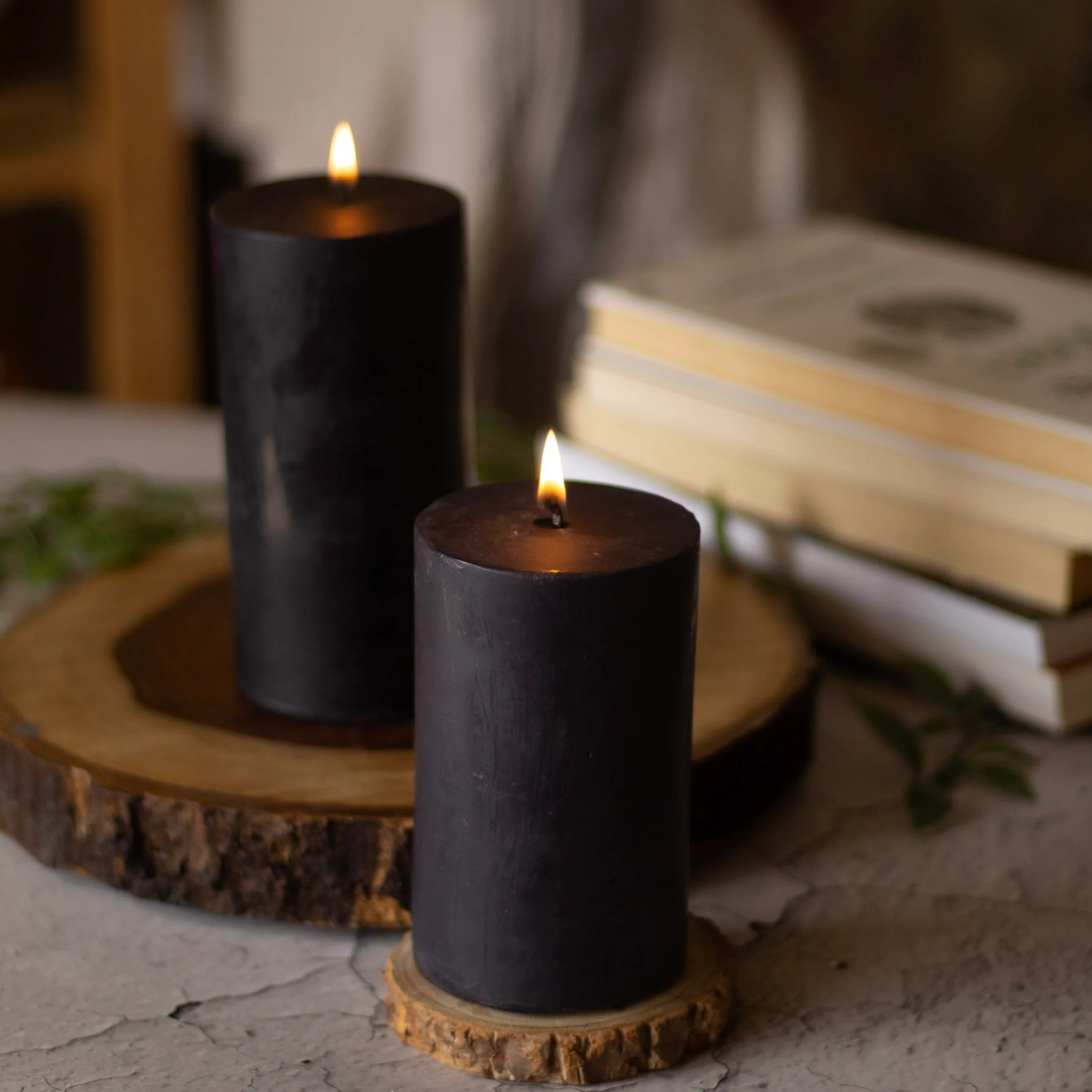 Black Pillar Unscented Soy Candle - Image 5