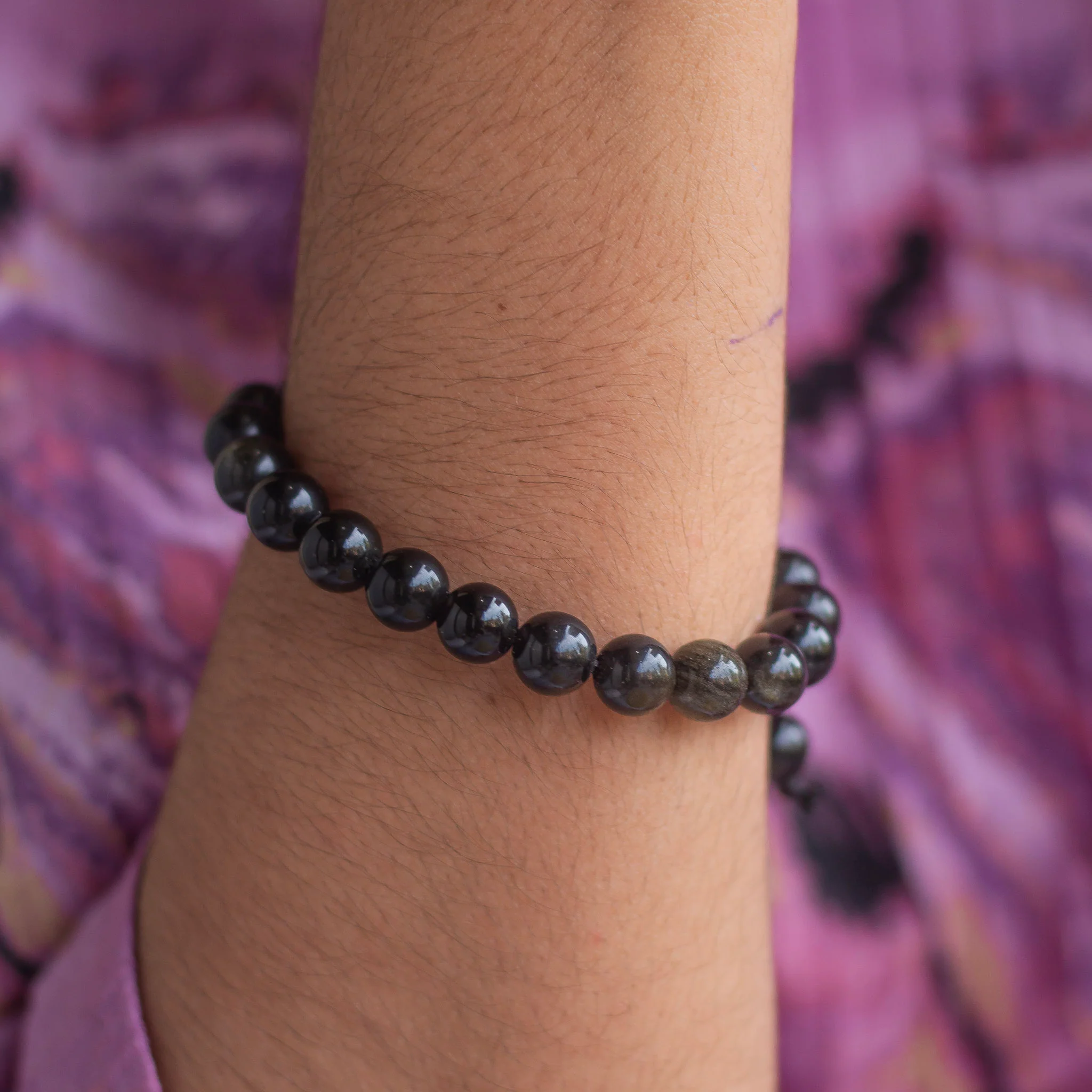 Black Tourmaline 8mm Bead Bracelet | Stone of Protection - Image 2