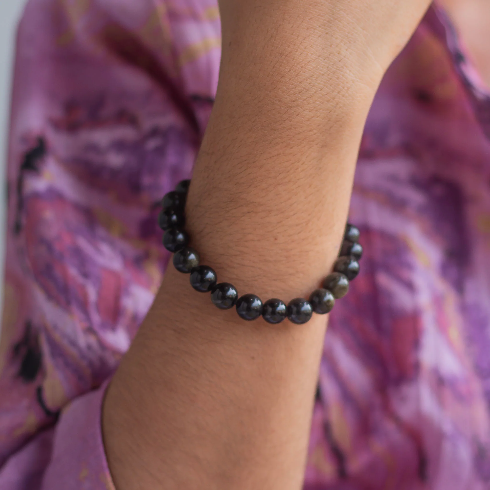Black Tourmaline 8mm Bead Bracelet | Stone of Protection - Image 3