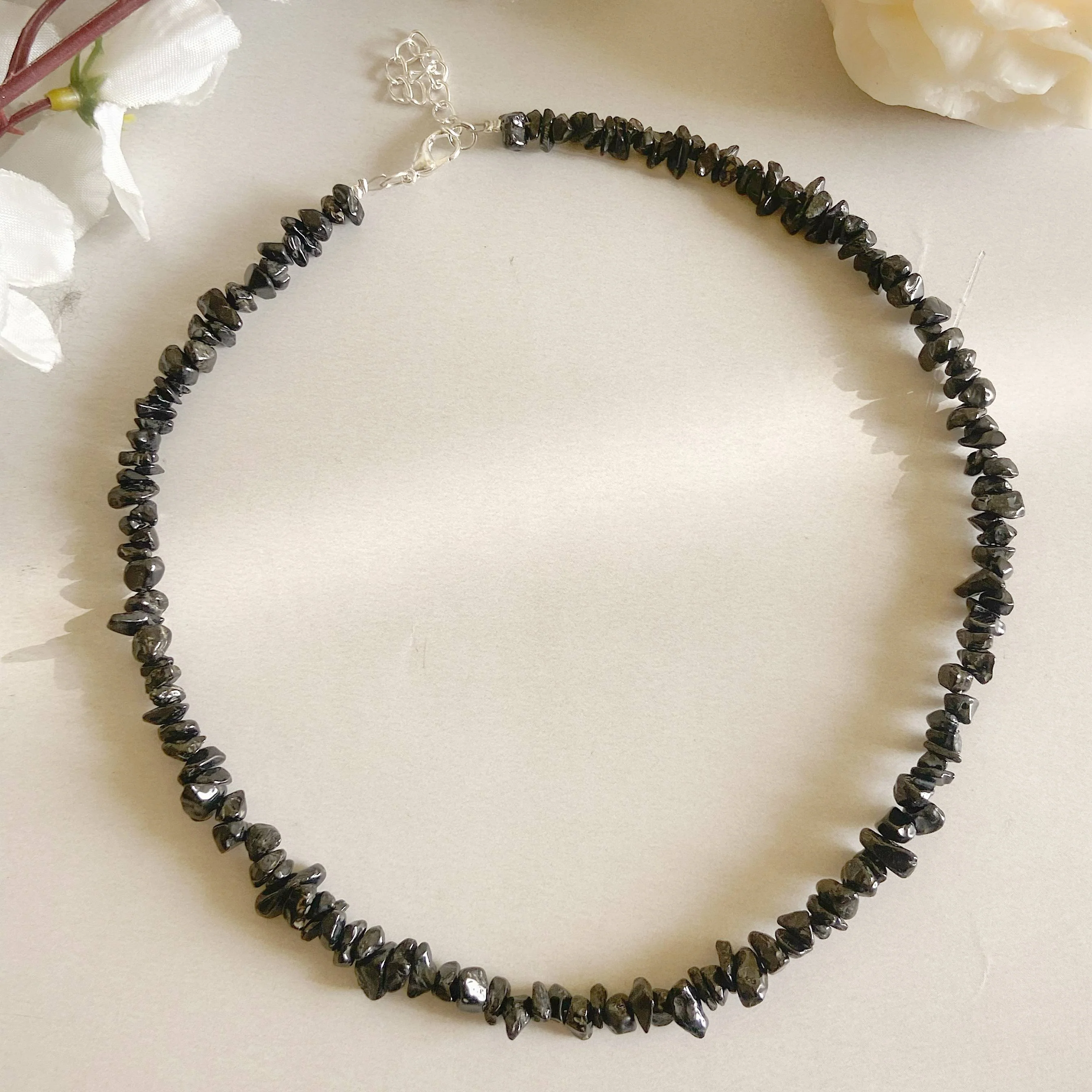 Black Tourmaline Chips Necklace | Stone of Protection - Image 2