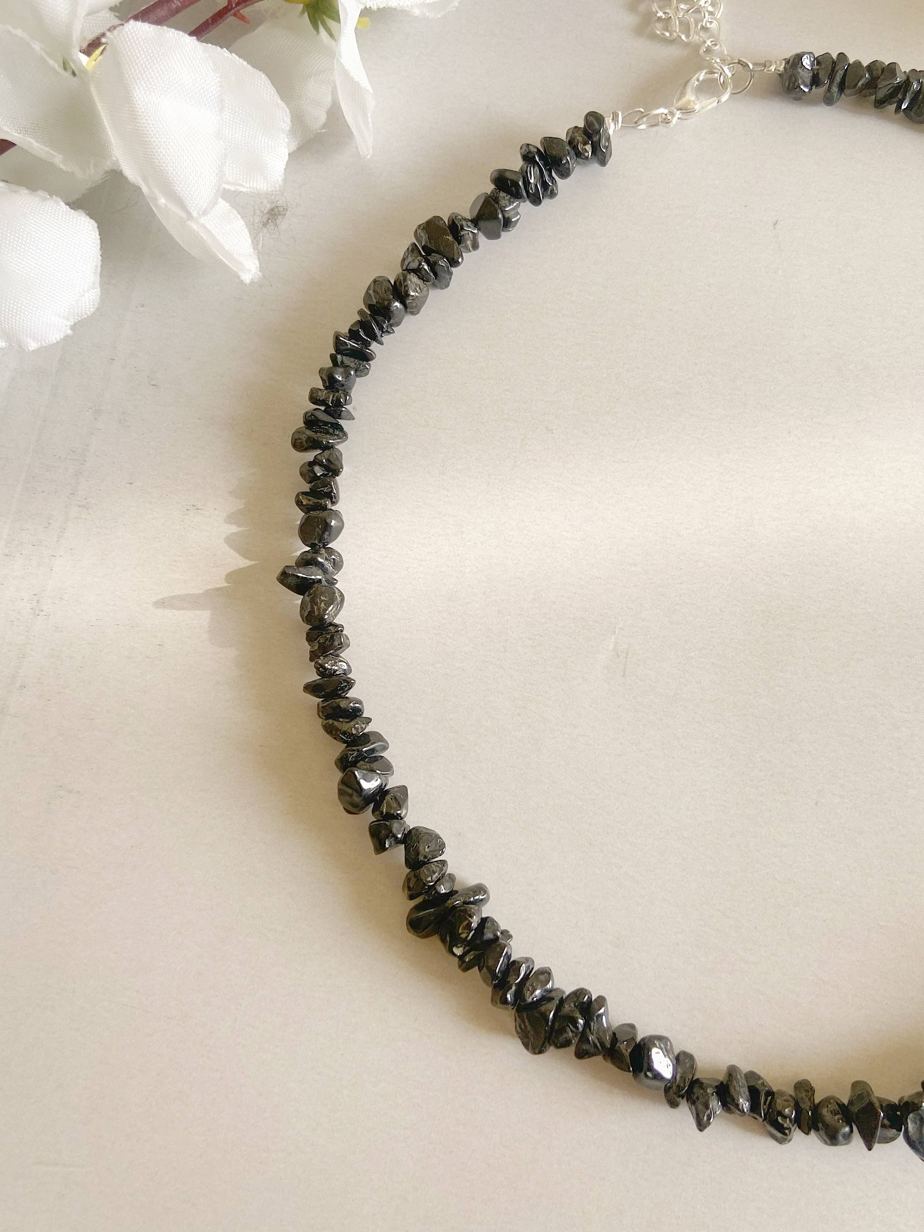Black Tourmaline Chips Necklace | Stone of Protection - Image 3
