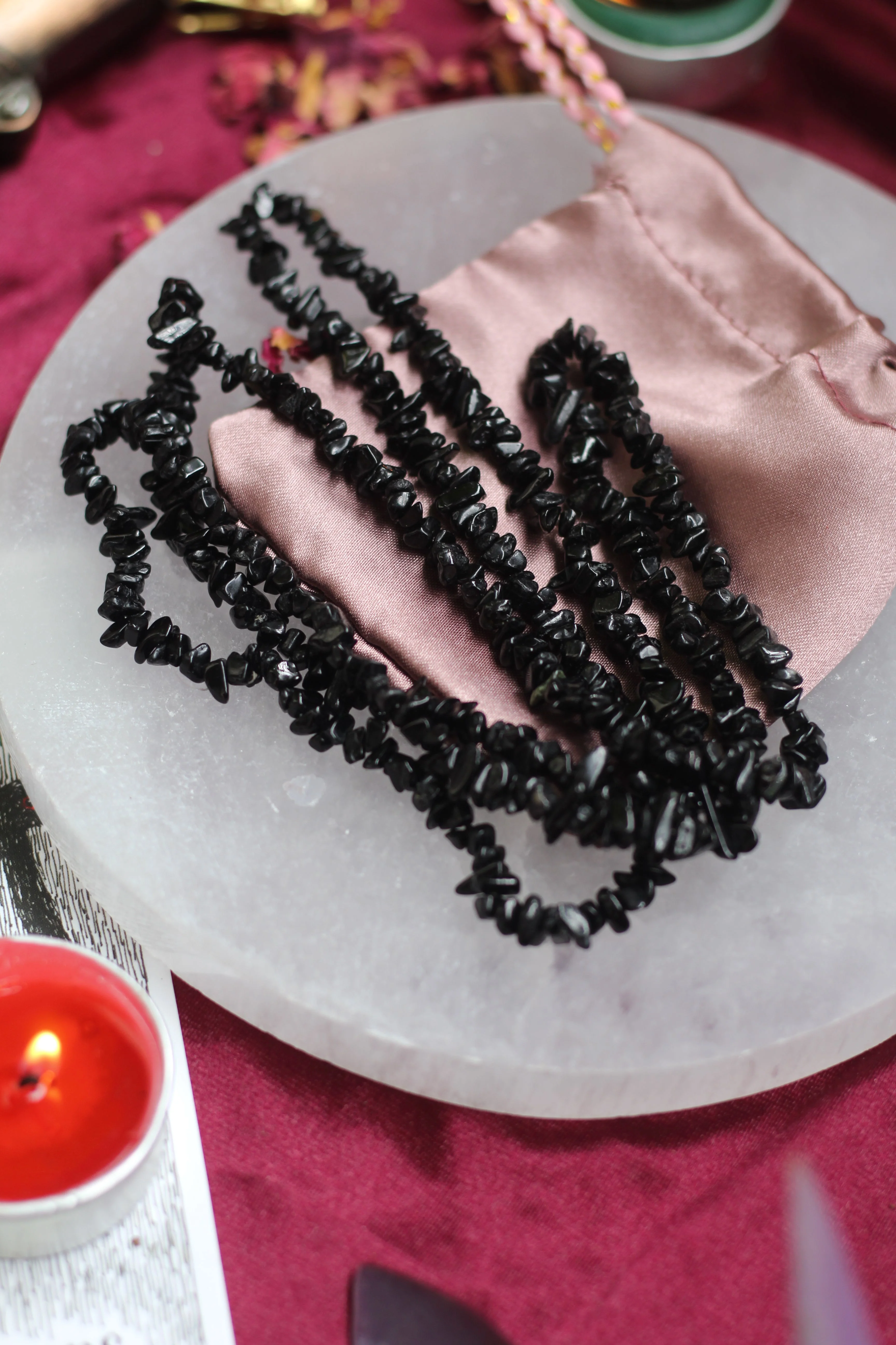 Black Tourmaline Chips String (Mala) | Grounding & Protection - Image 5