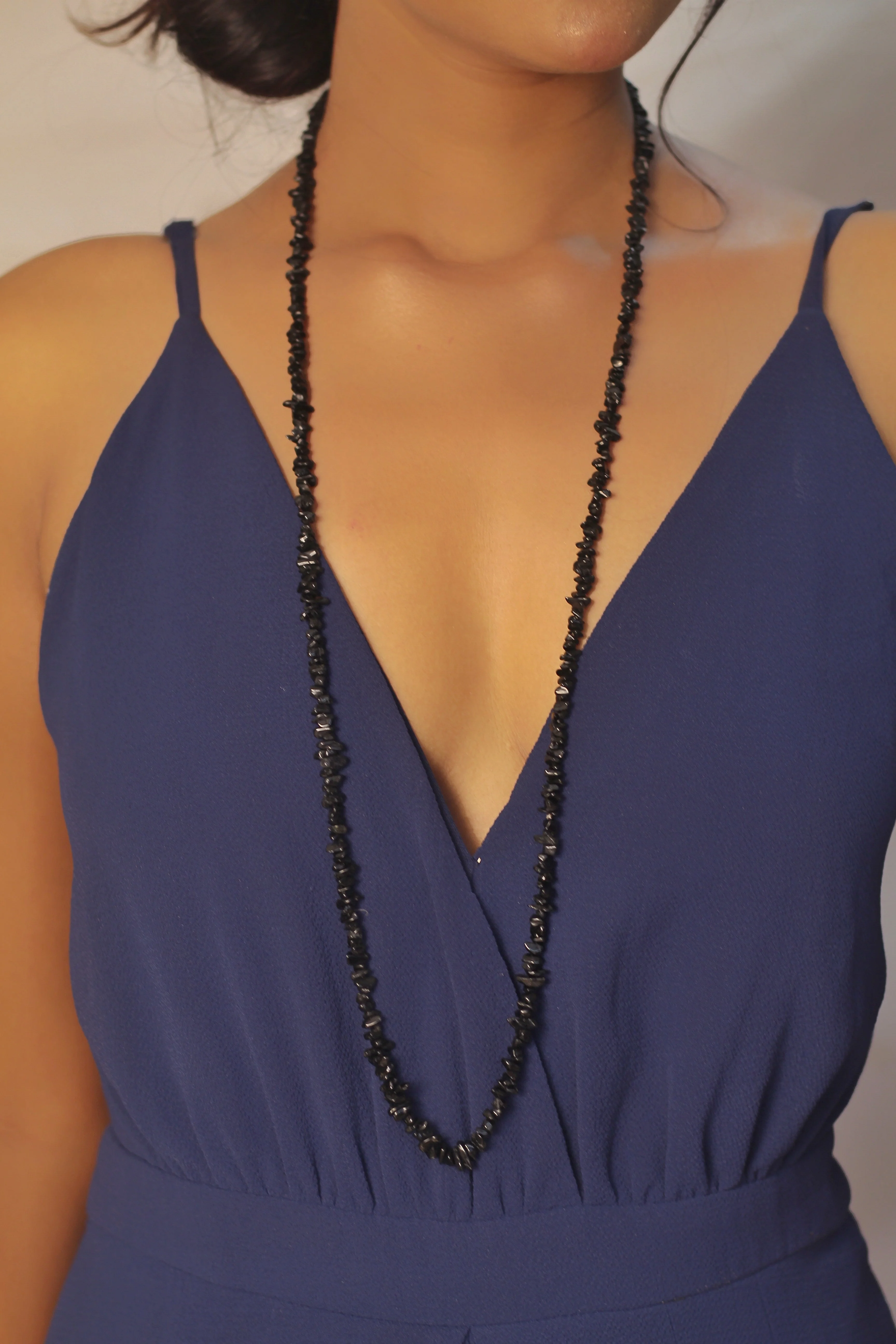 Black Tourmaline Chips String (Mala) | Grounding & Protection - Image 7
