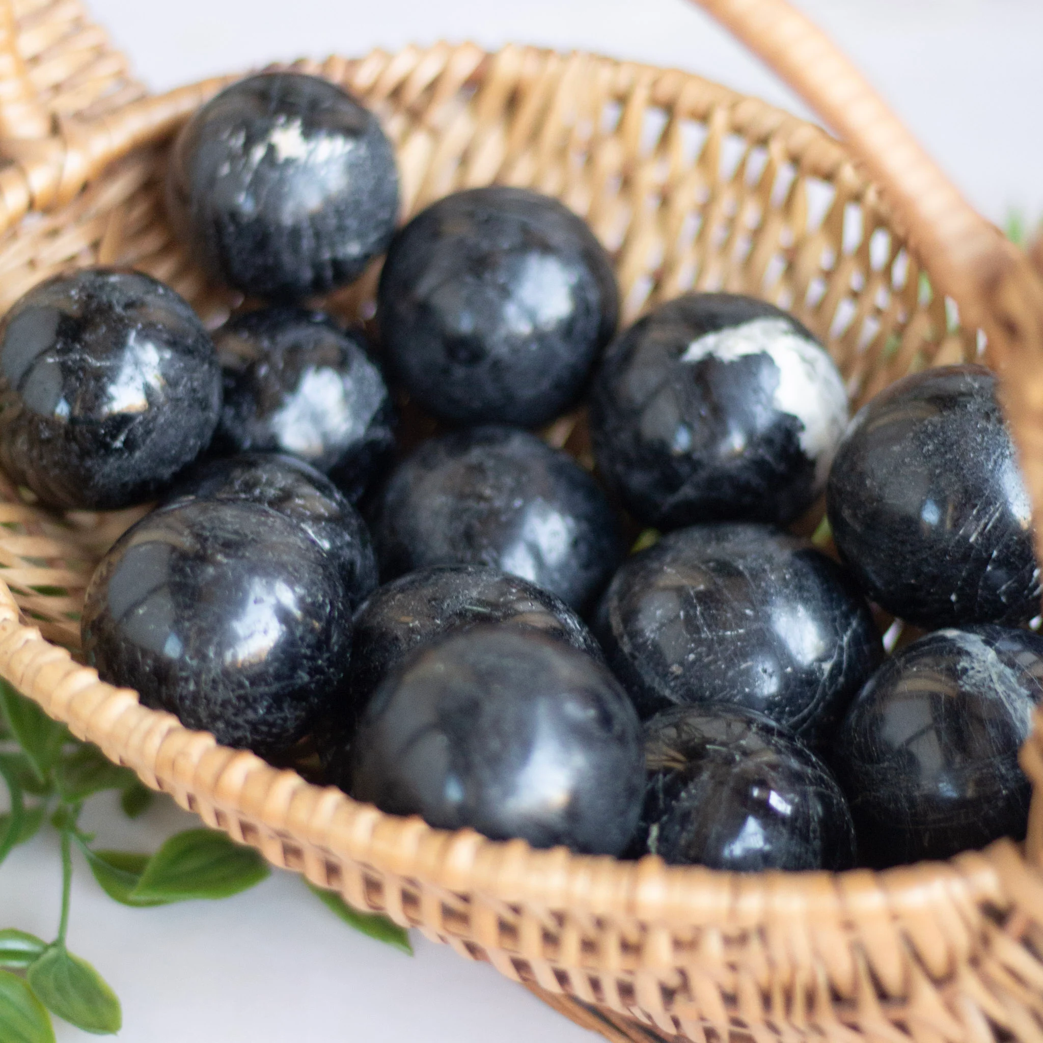 Black Tourmaline Sphere with mica inclusion | Stone of Protection - Image 3