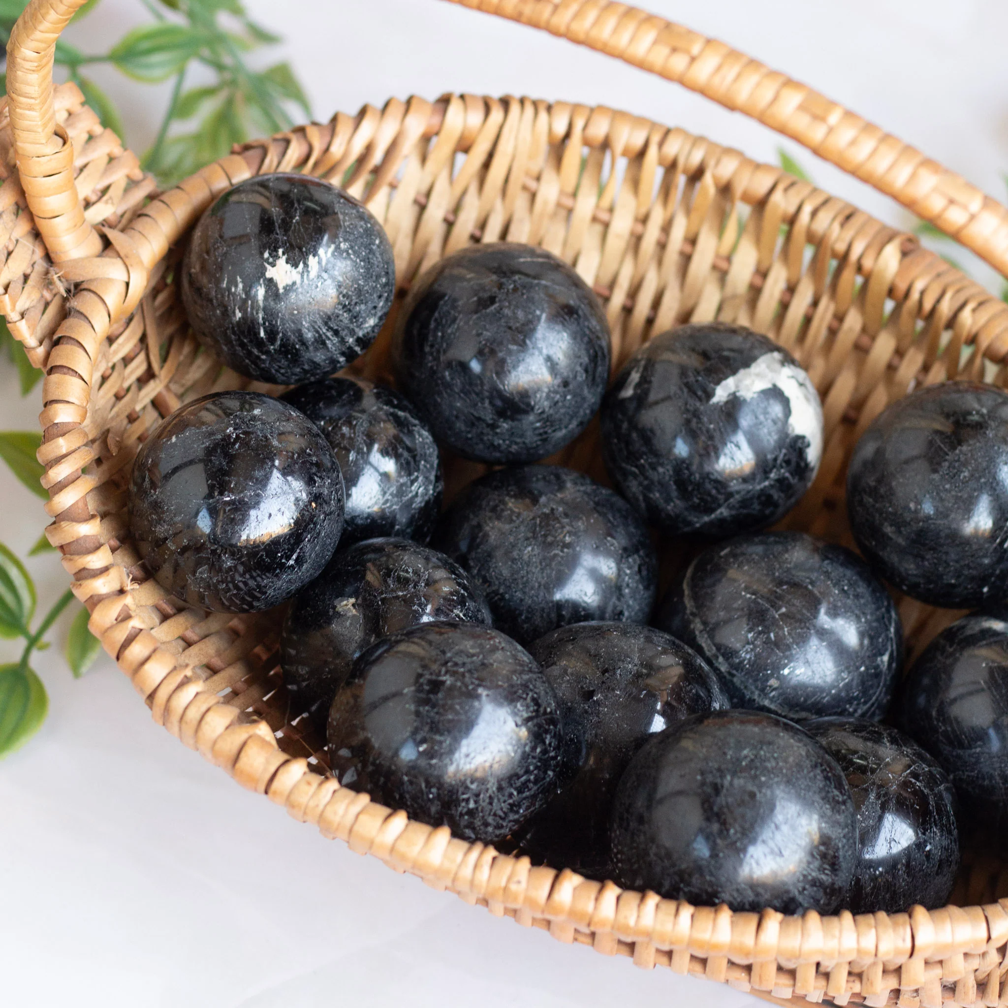 Black Tourmaline Sphere with mica inclusion | Stone of Protection - Image 4