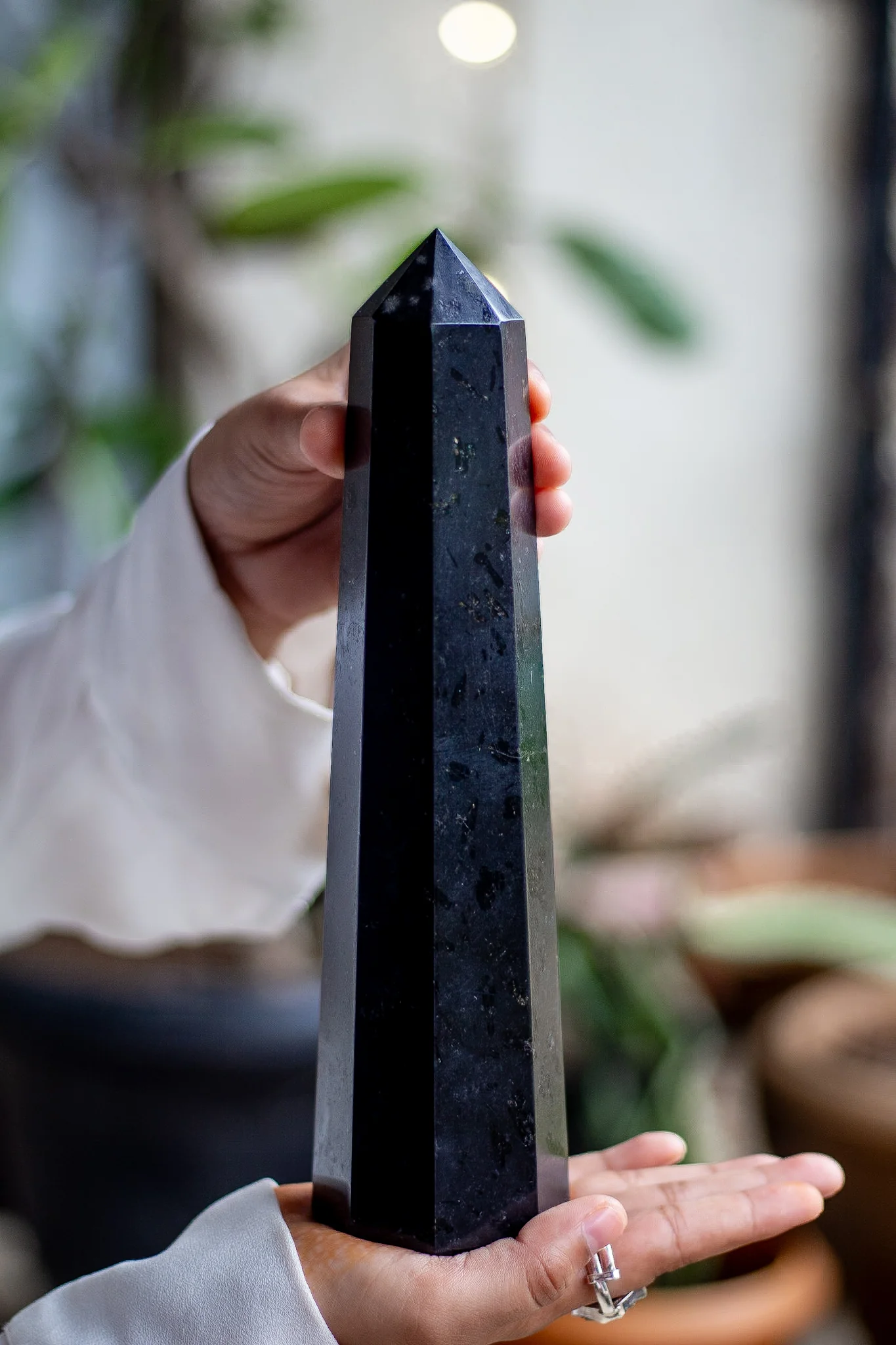 Black Tourmaline XXL Eight facet Tower | Grounding & Protection - Image 3