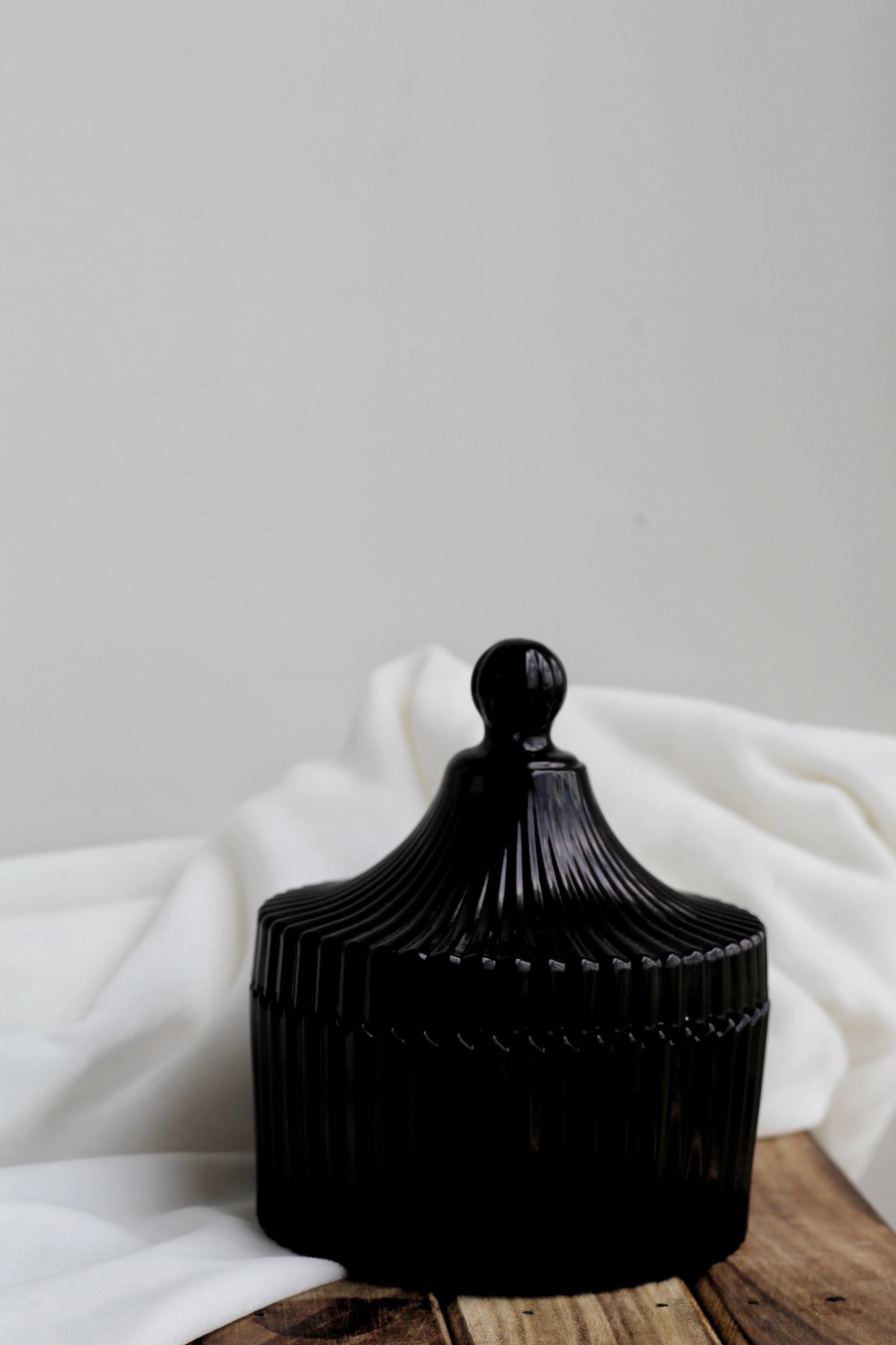 Black Vertical Texture Jar Candle | Soy Candle - Image 2