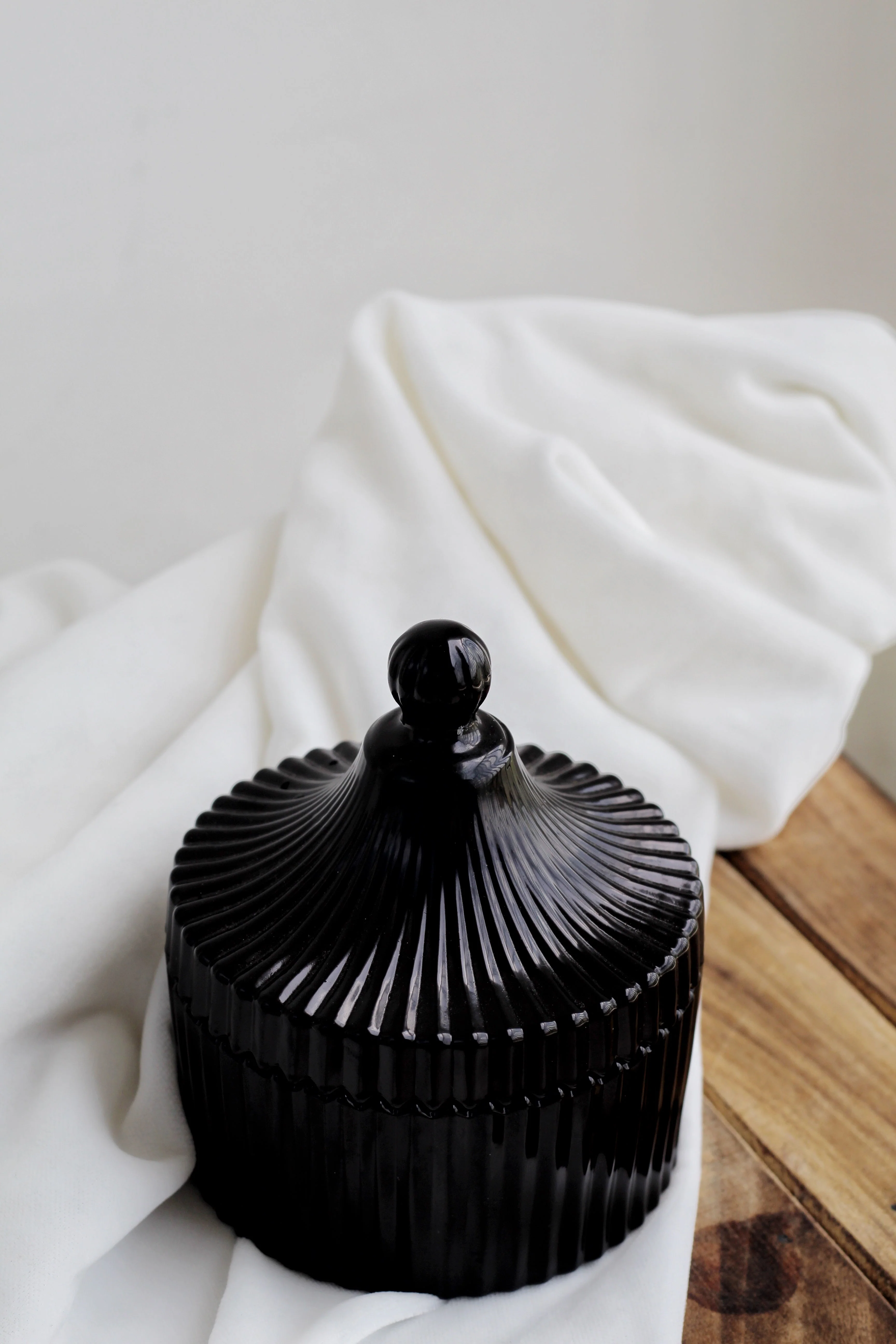 Black Vertical Texture Jar Candle | Soy Candle - Image 4