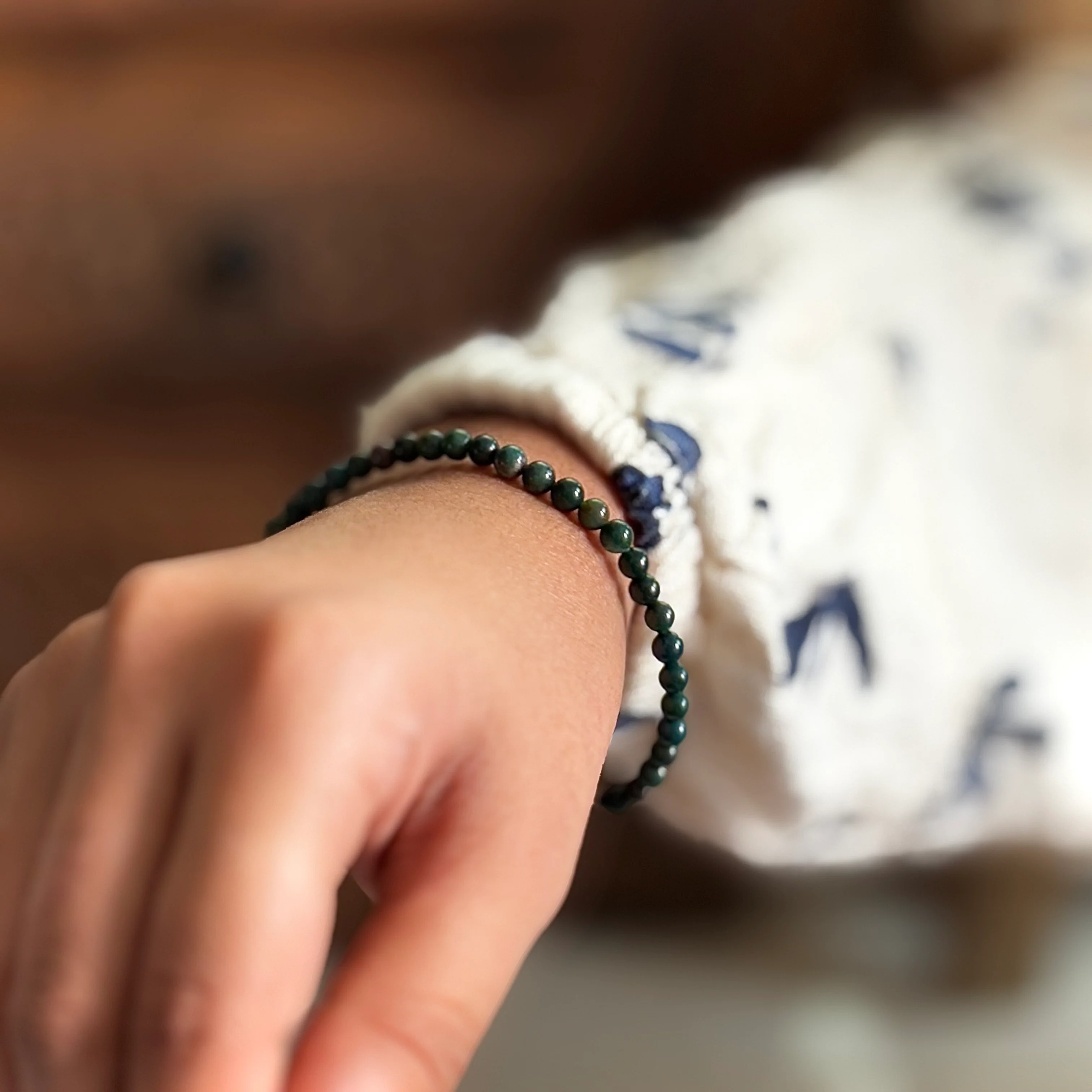 Bloodstone Bead Bracelet - 4mm | Grounding & Protection