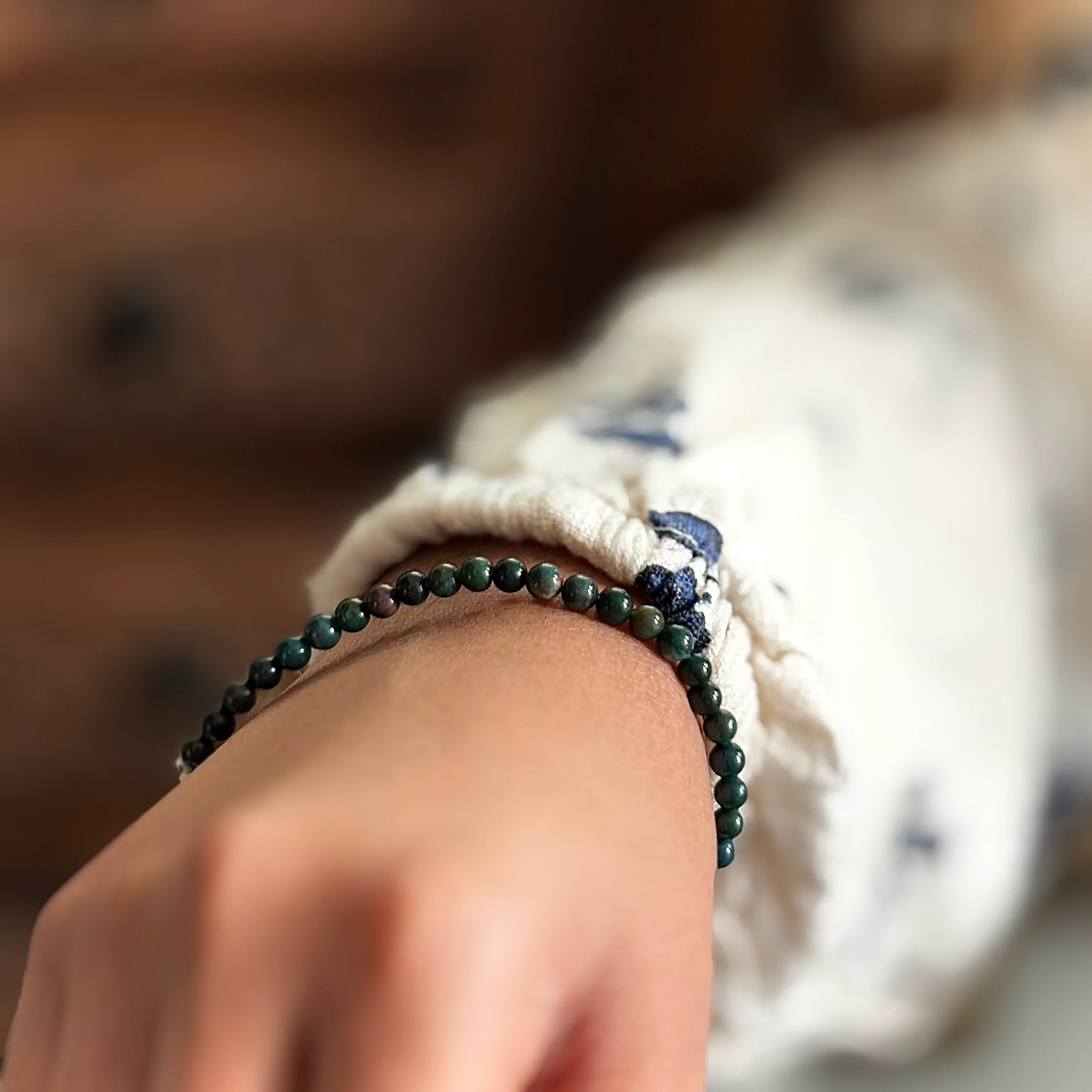 Bloodstone Bead Bracelet - 4mm | Grounding & Protection - Image 2