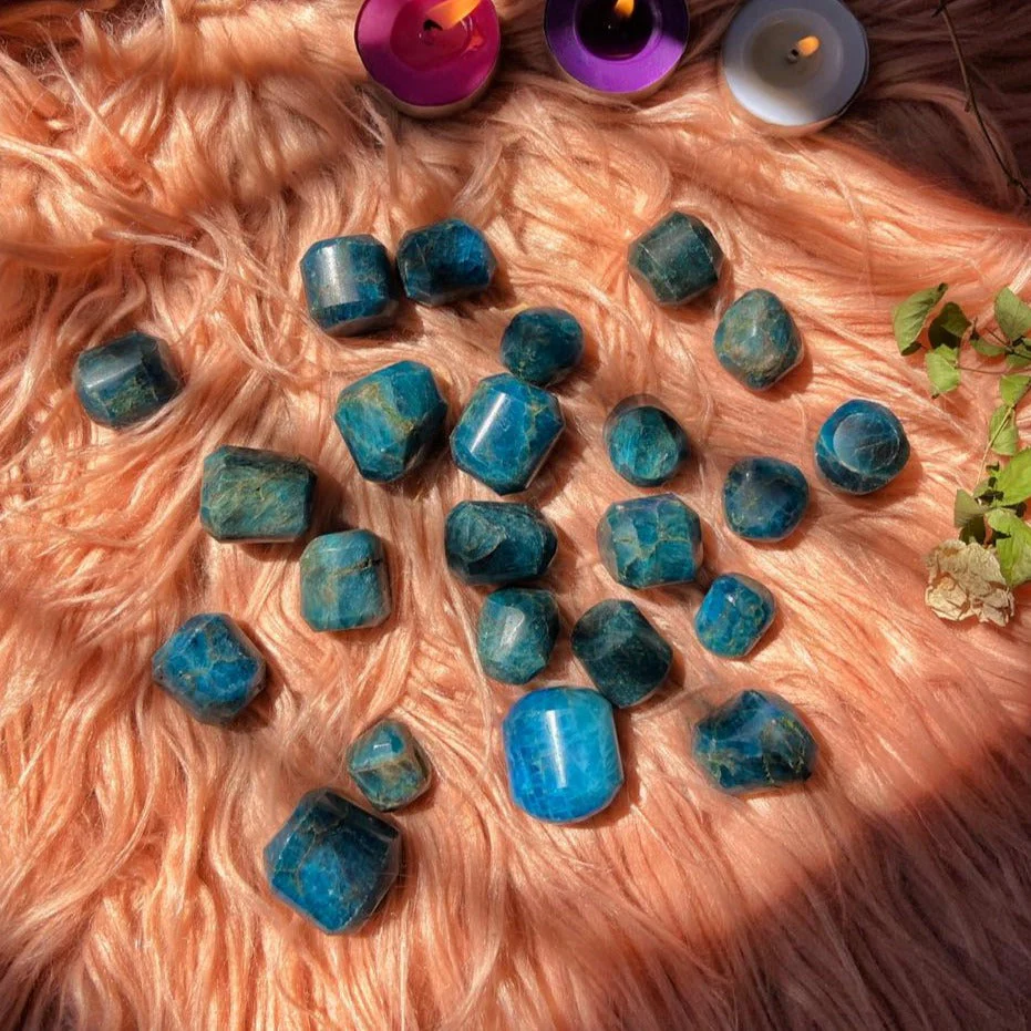 Blue Apatite Tumble Stone | Stone of Motivation