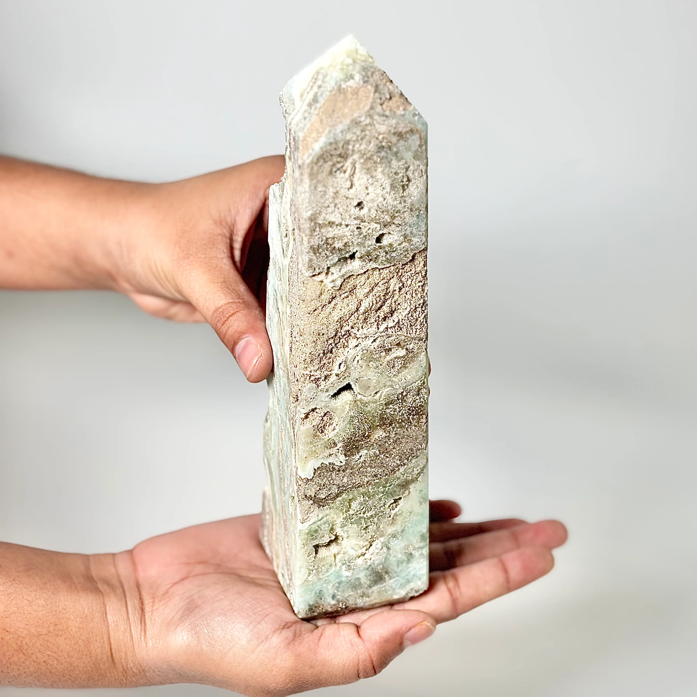Blue Aragonite Four-Facet Tower 795 Gm – Calming Energy & Emotional Healing - Image 6