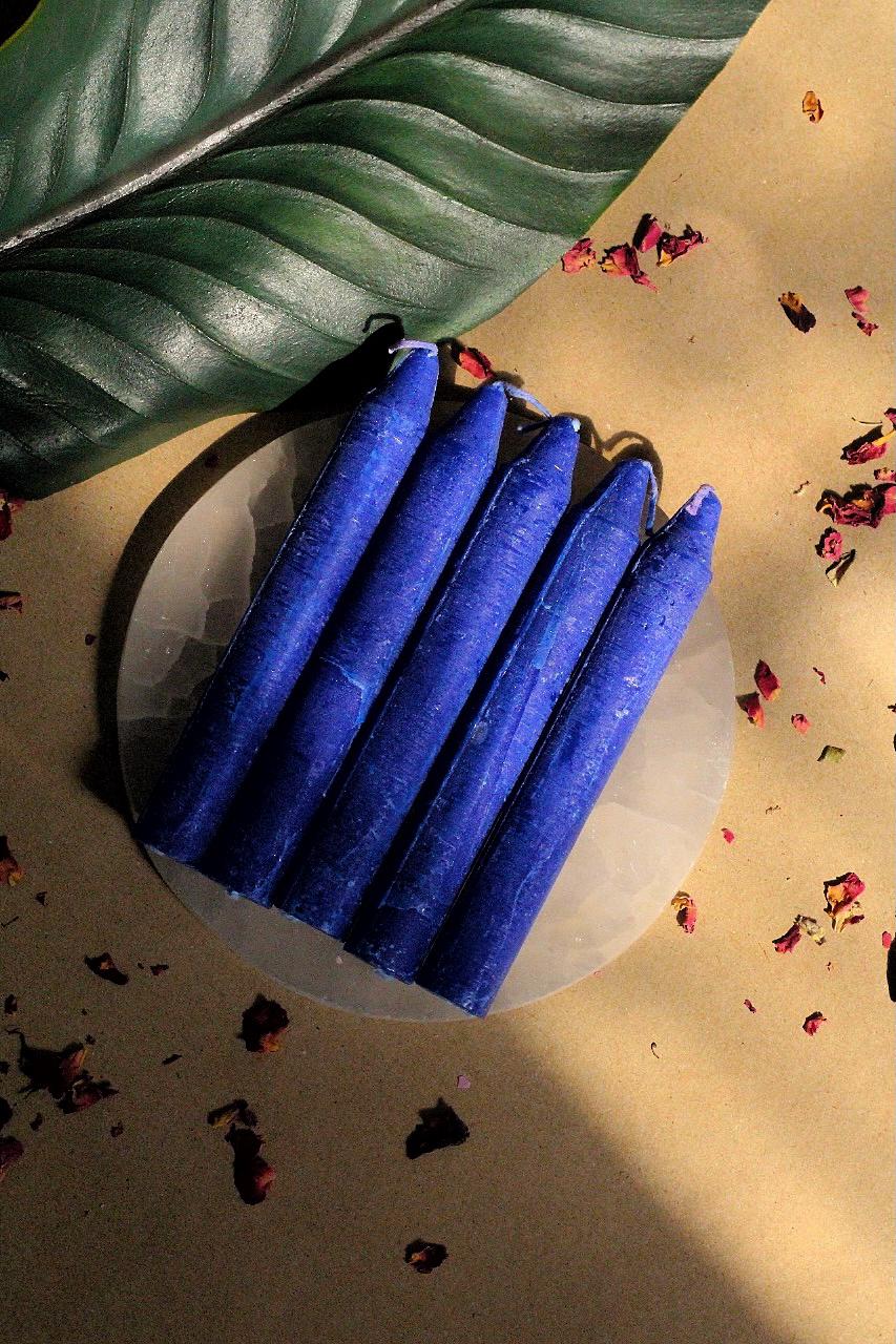 Blue Mini Taper Candle - Image 4