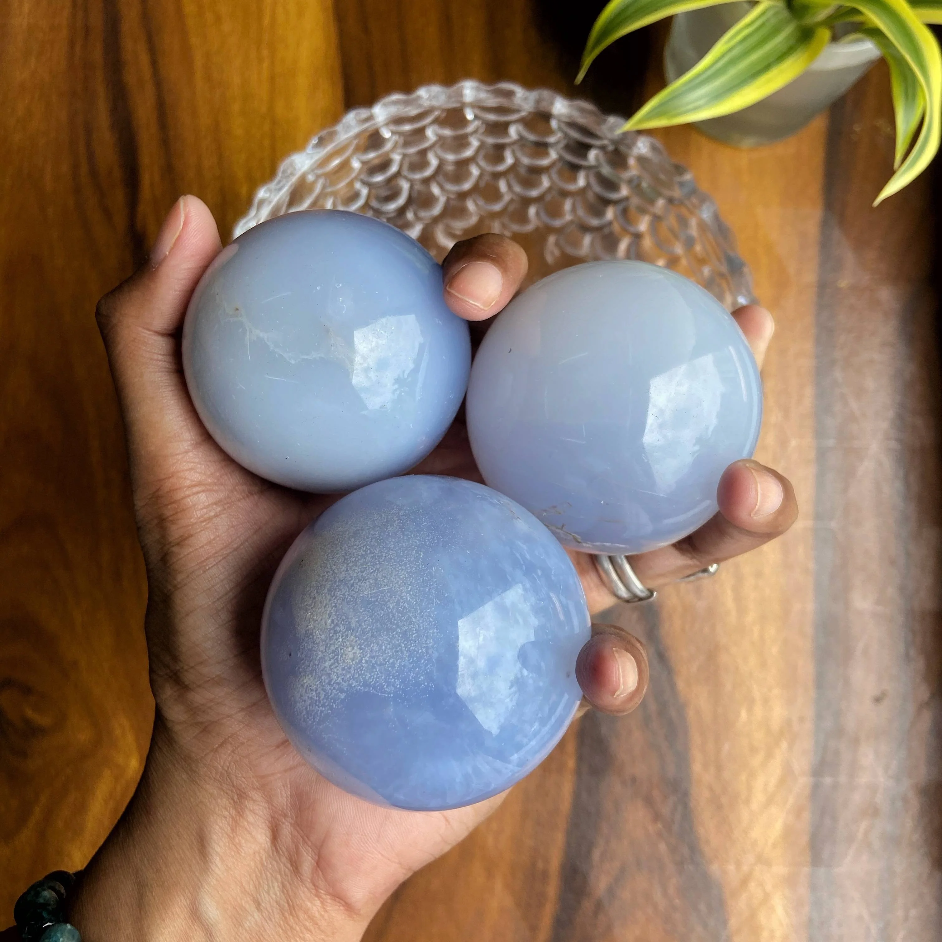 Blue Chalcedony Sphere | Balances Throat Chakra & Enhance communication skills - Image 2
