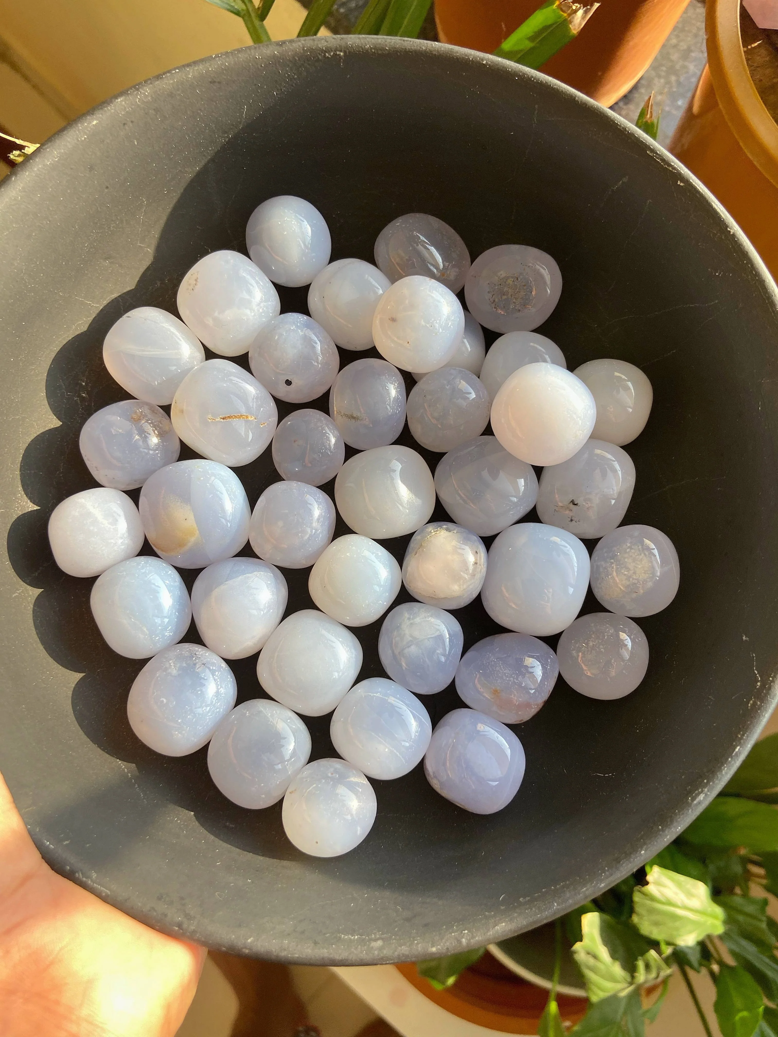 Blue Chalcedony Tumble | Balances Throat Chakra & Enhance communication skills - Image 2